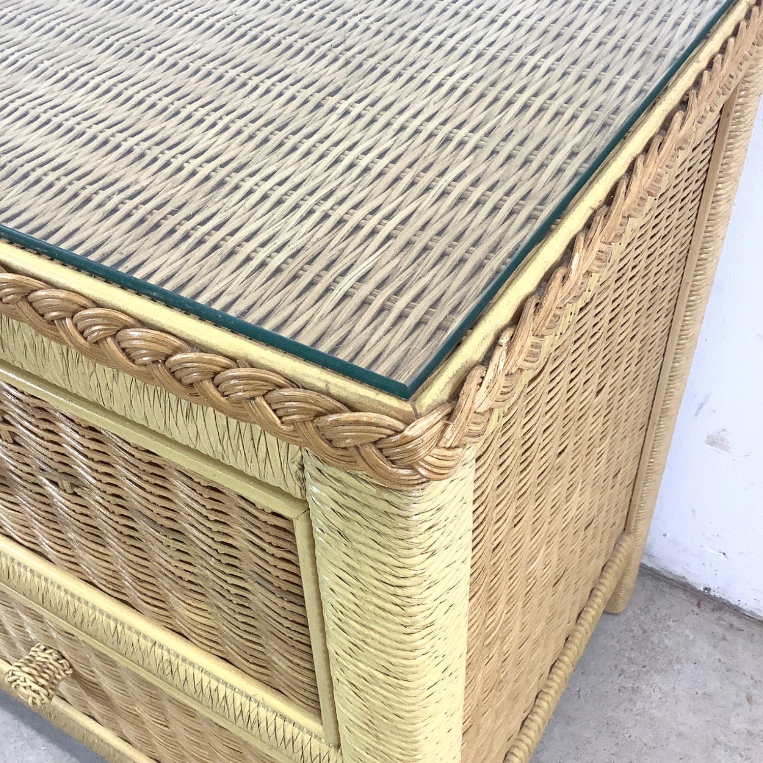 Vintage Henry Link Wicker Nightstand - image-17