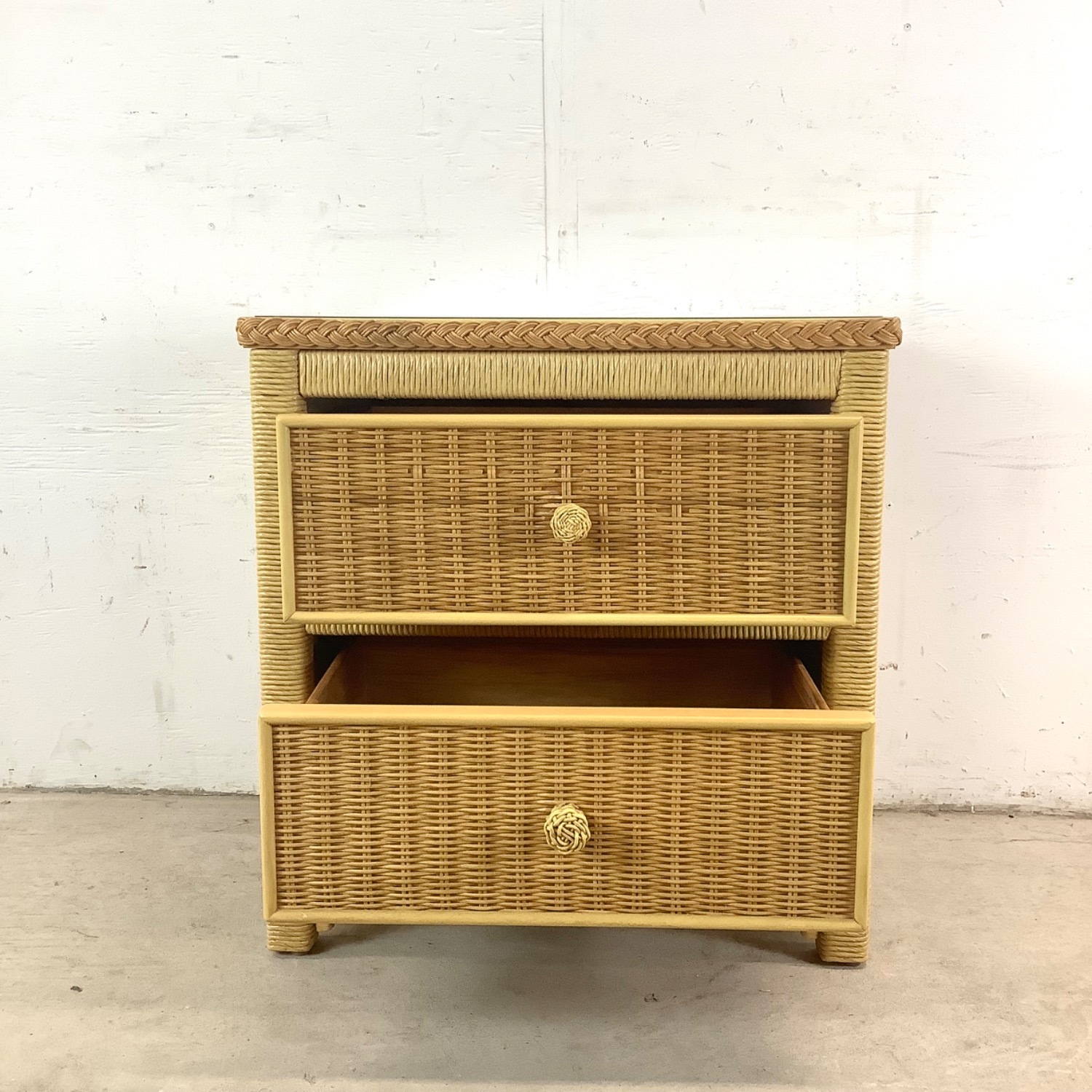 Vintage Henry Link Wicker Nightstand - image-11