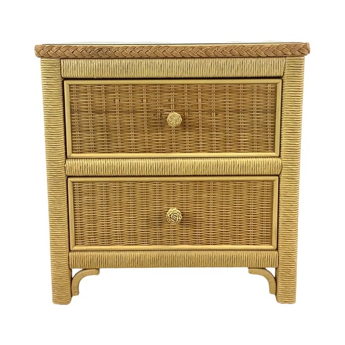 Used Vintage Henry Link Wicker Nightstand for sale on AptDeco