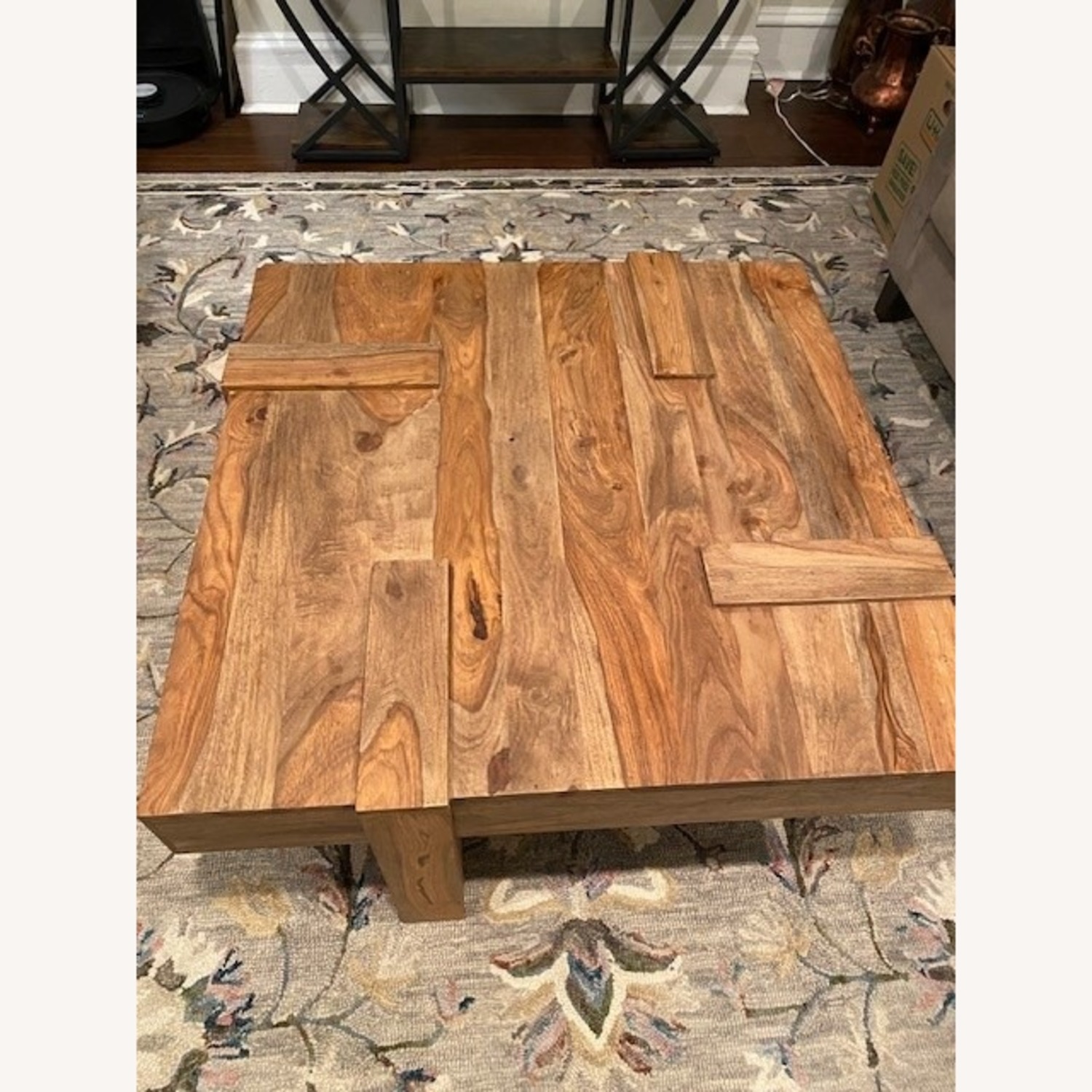 Light Brown Wood Coffee Table - image-3