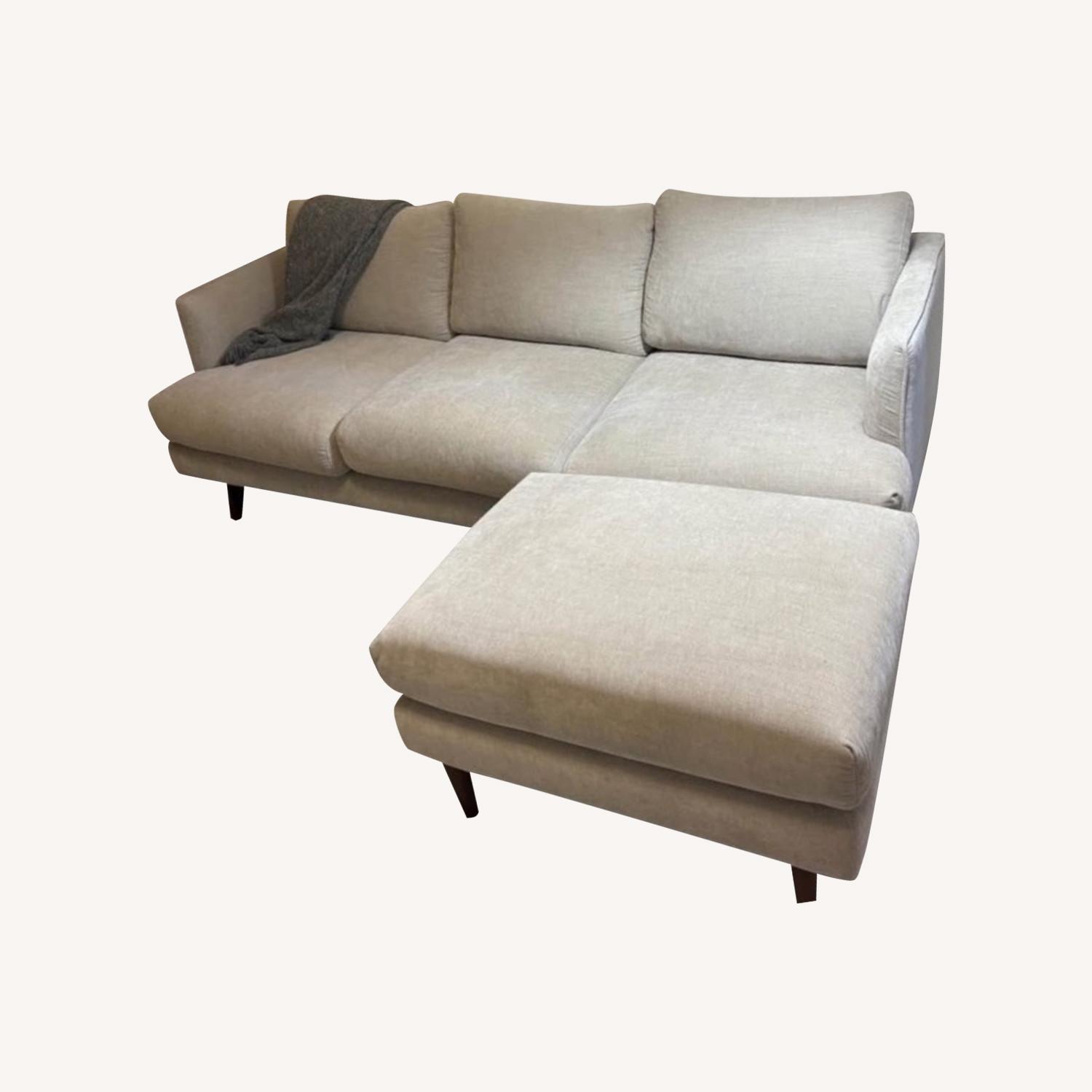 Living Spaces White Fabric 2 Seater Sofa - image-0
