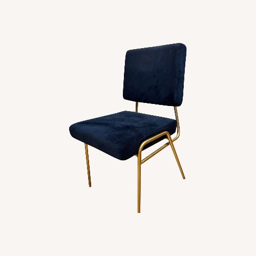Used West Elm Blue Velvet Dining Chairs for sale on AptDeco