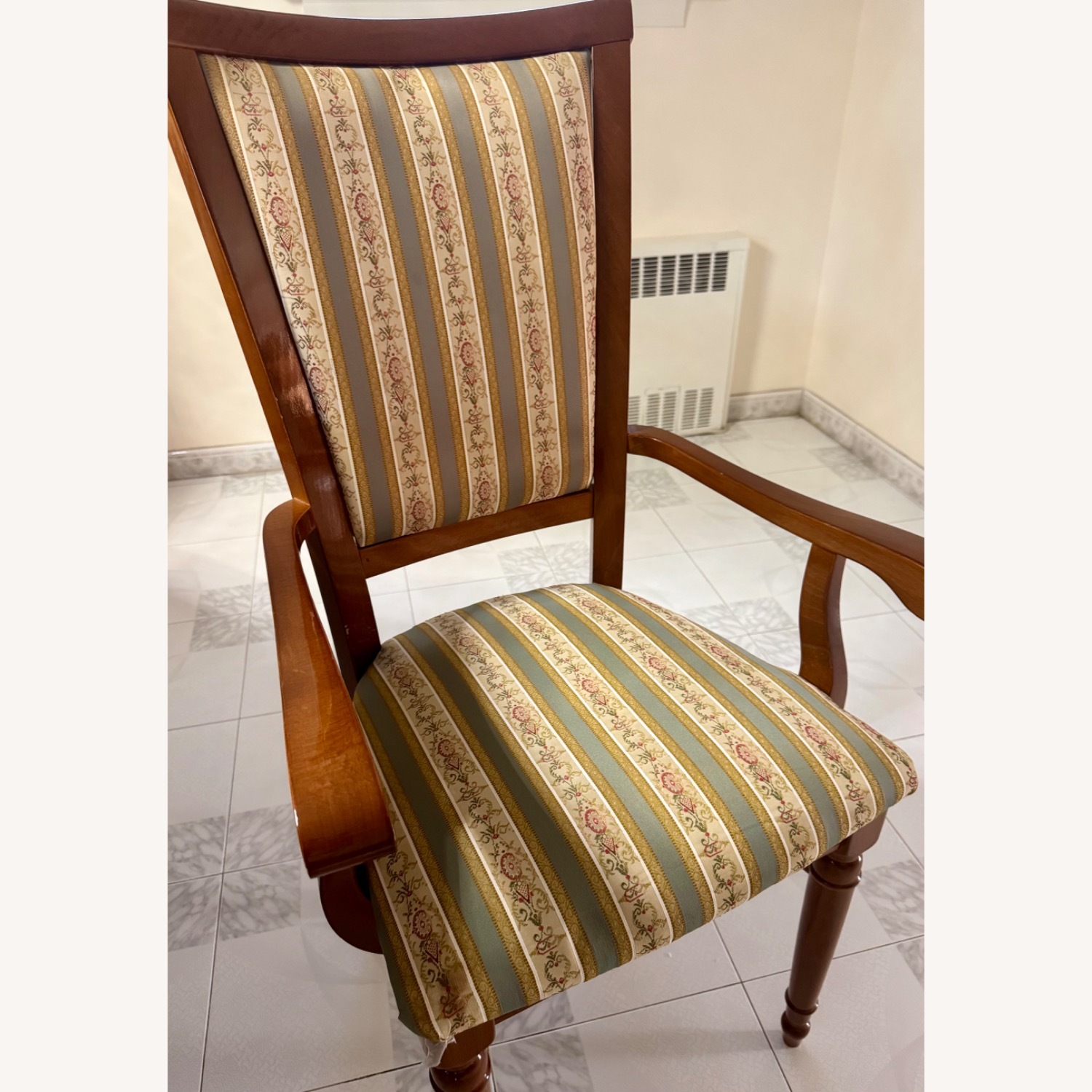  Burl Wood Oval Dining Table with 6 Chairs  - image-3