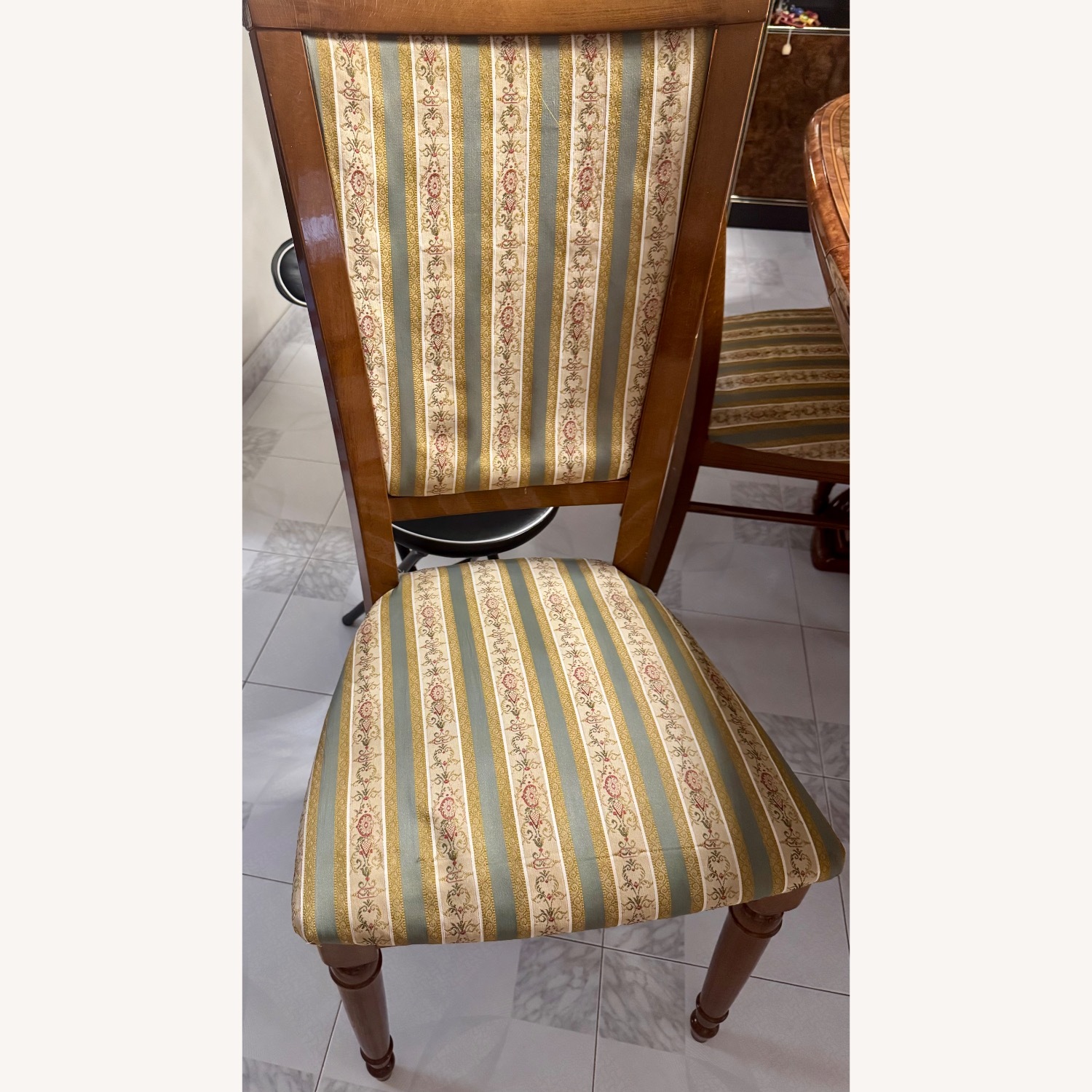  Burl Wood Oval Dining Table with 6 Chairs  - image-4