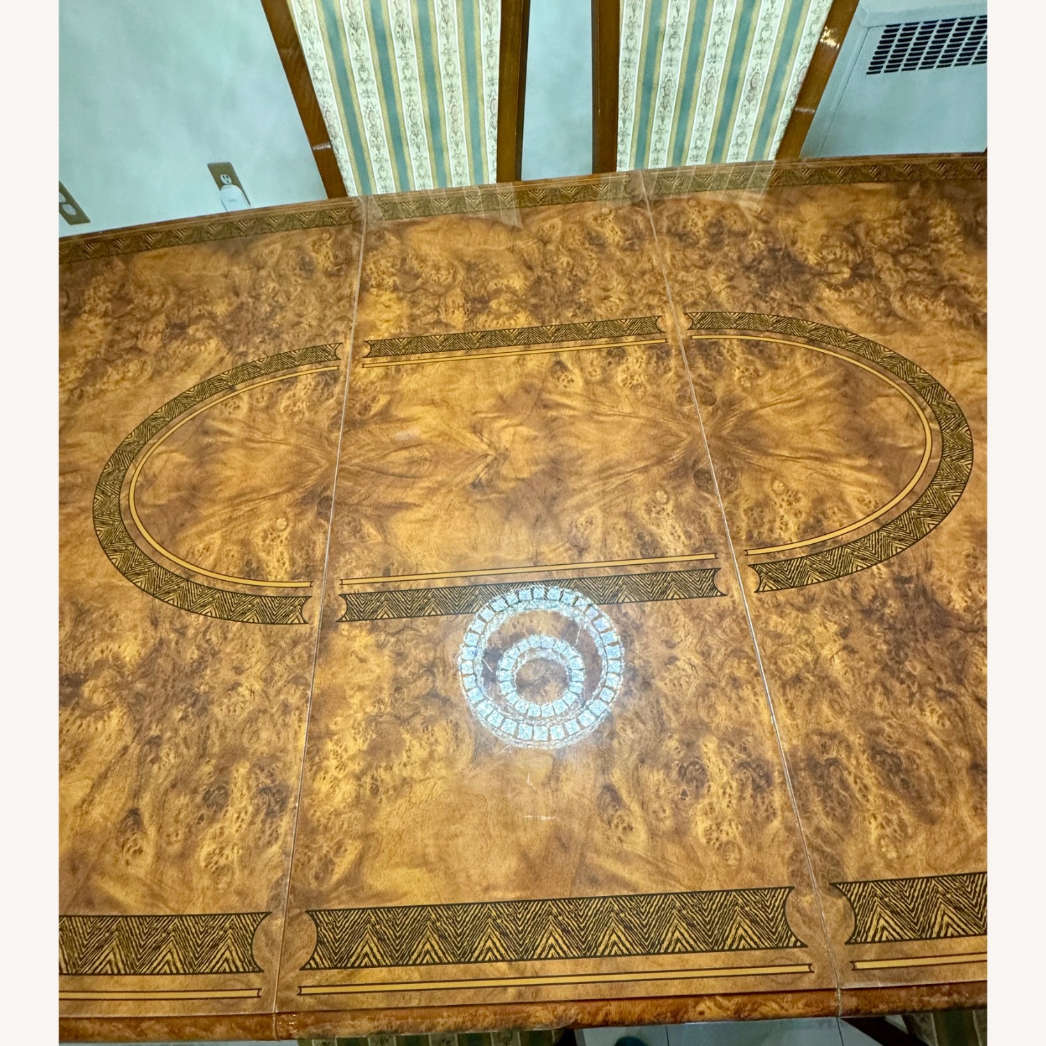  Burl Wood Oval Dining Table with 6 Chairs  - image-7