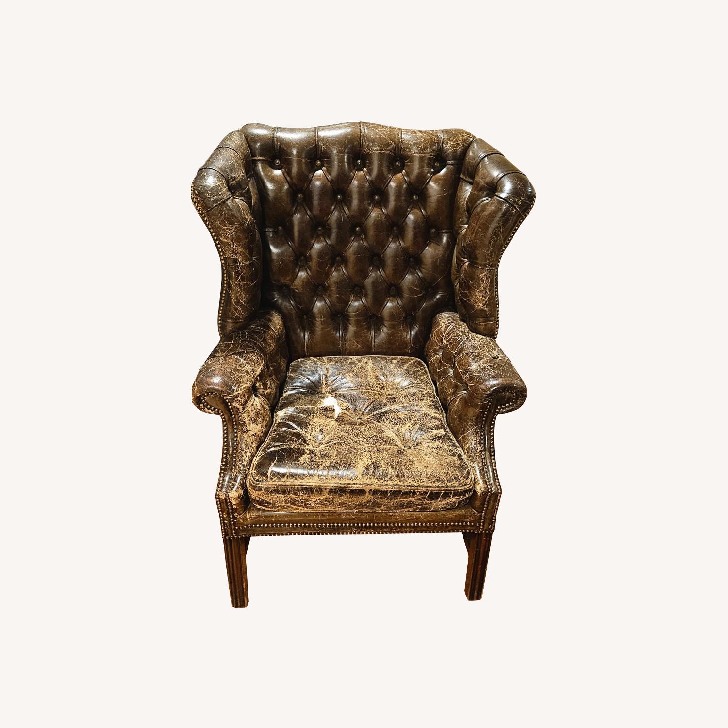 Restoration Hardware Brown Leather Armchairs - 2 - image-12