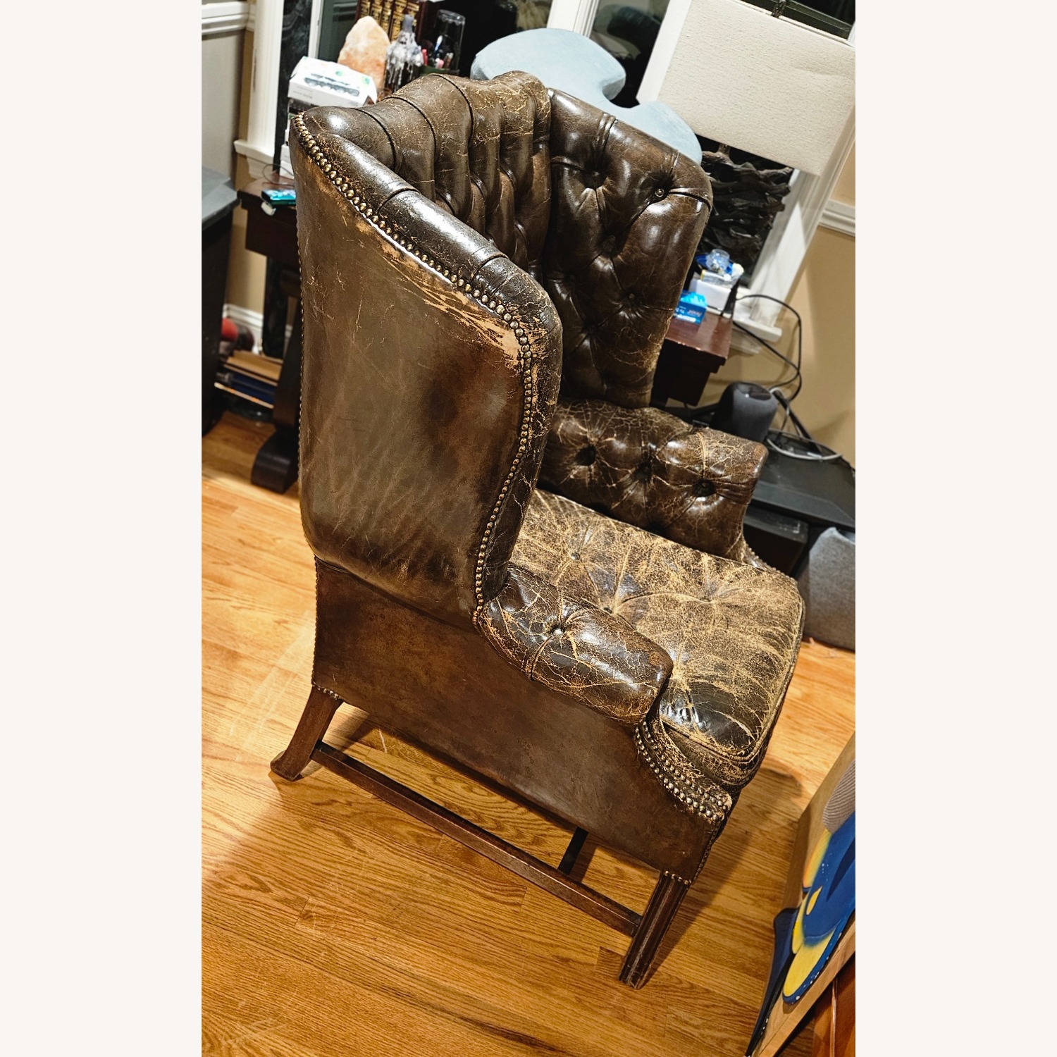 Restoration Hardware Brown Leather Armchairs - 2 - image-9