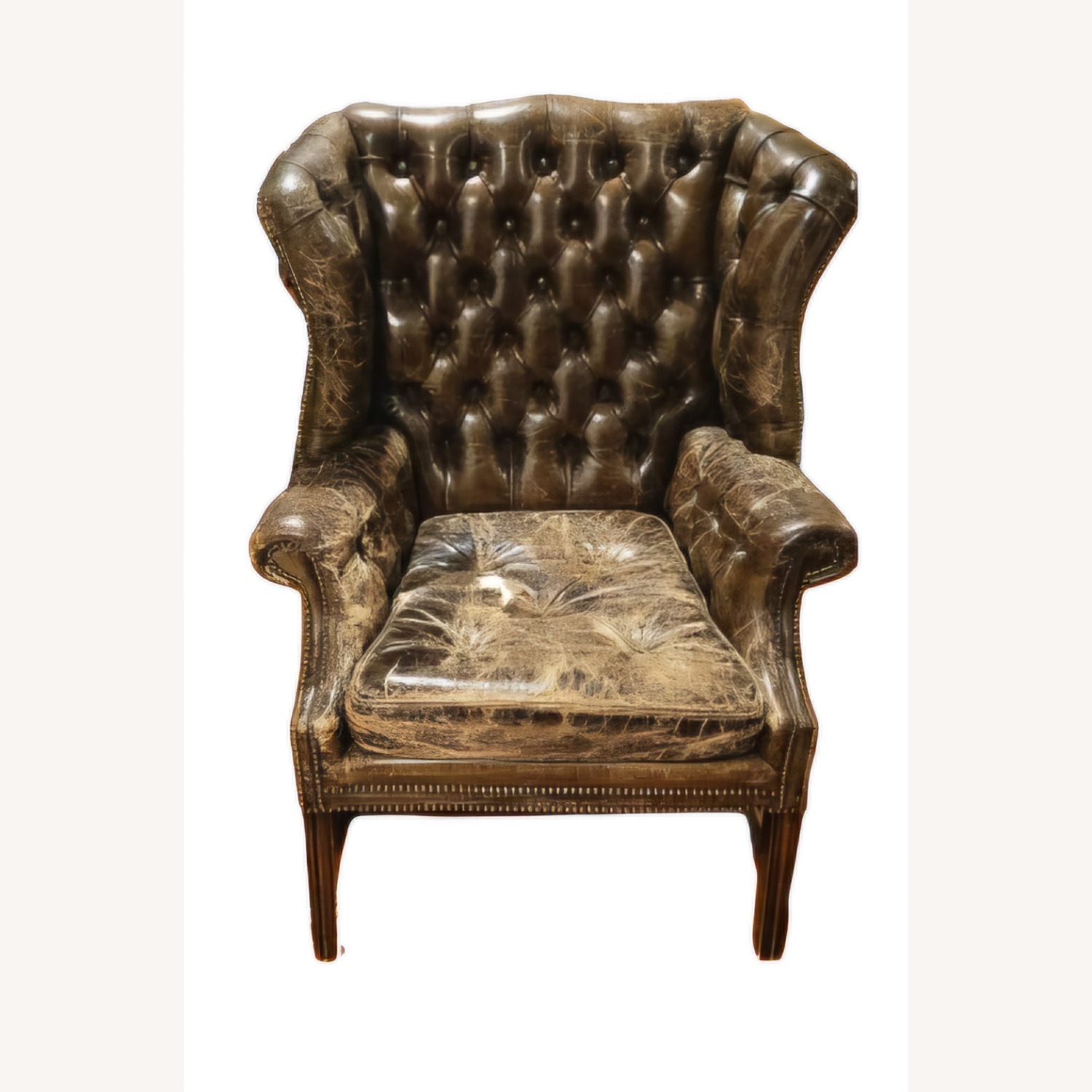 Restoration Hardware Brown Leather Armchairs - 2 - image-3