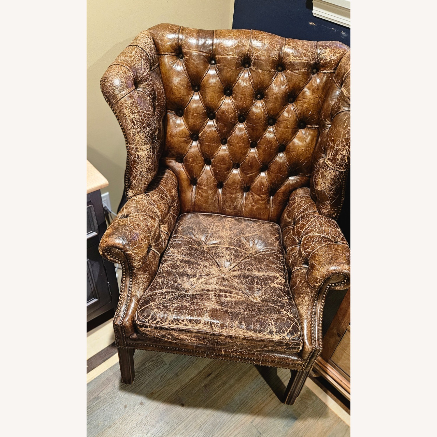 Restoration Hardware Brown Leather Armchairs - 2 - image-5