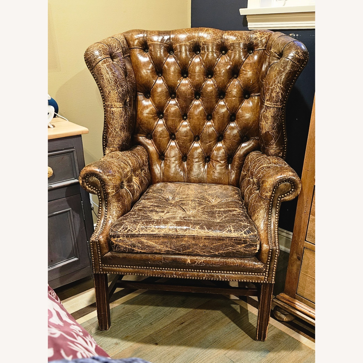 Restoration Hardware Brown Leather Armchairs - 2 - image-8