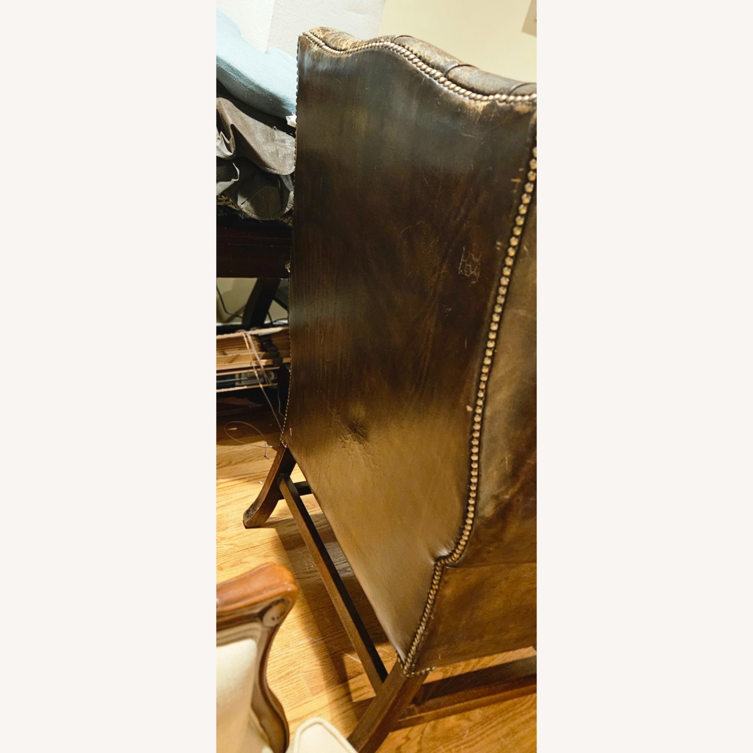 Restoration Hardware Brown Leather Armchairs - 2 - image-7