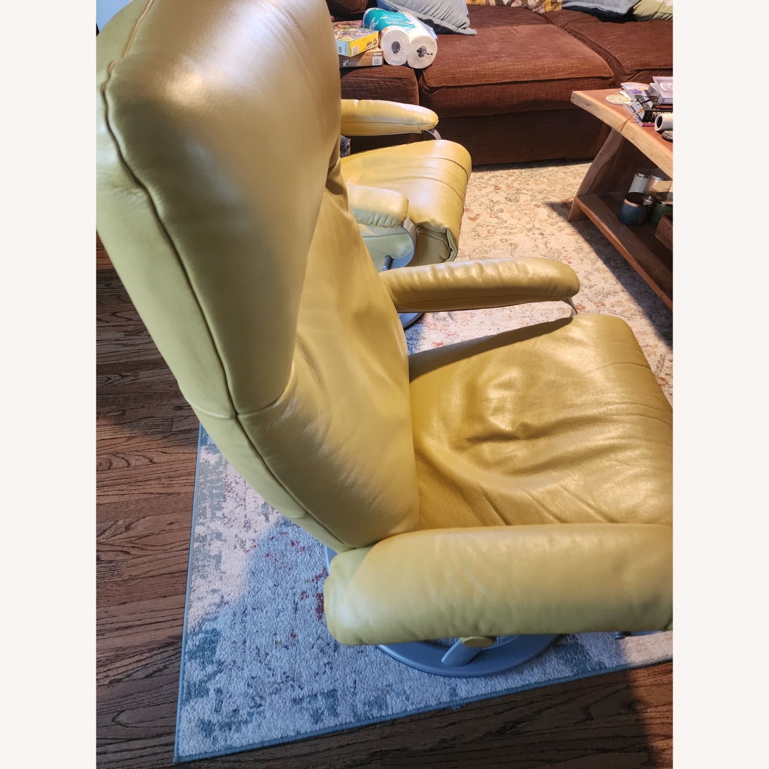 Percival Lafer Set of 2 Lafer Kiri Recliners Yellow Leather - image-3