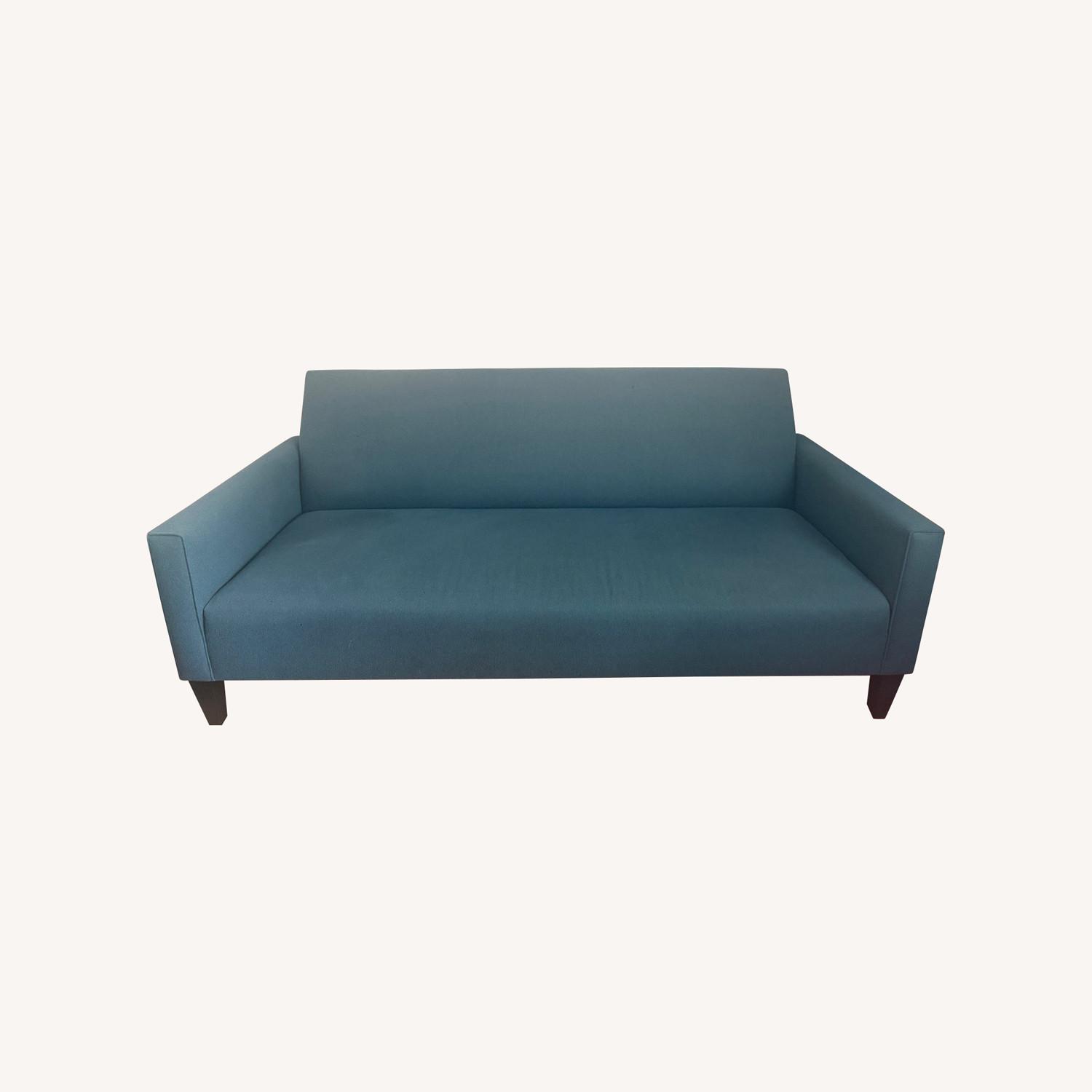 Crate & Barrel Blue 2 Seater Sofa - image-0