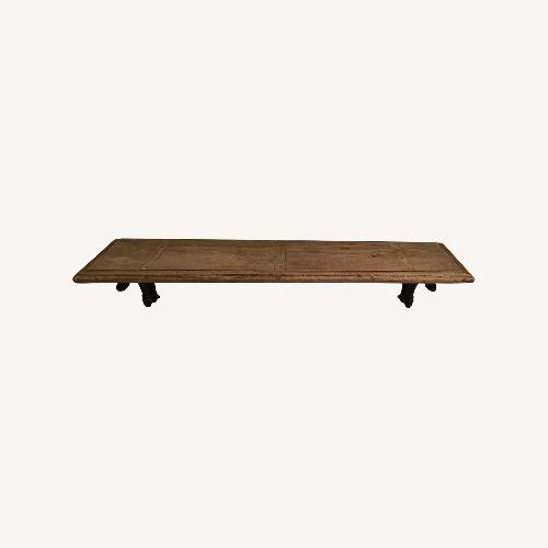 Used RH Arc Bracket Dark Brown Wood Wall Shelf for sale on AptDeco
