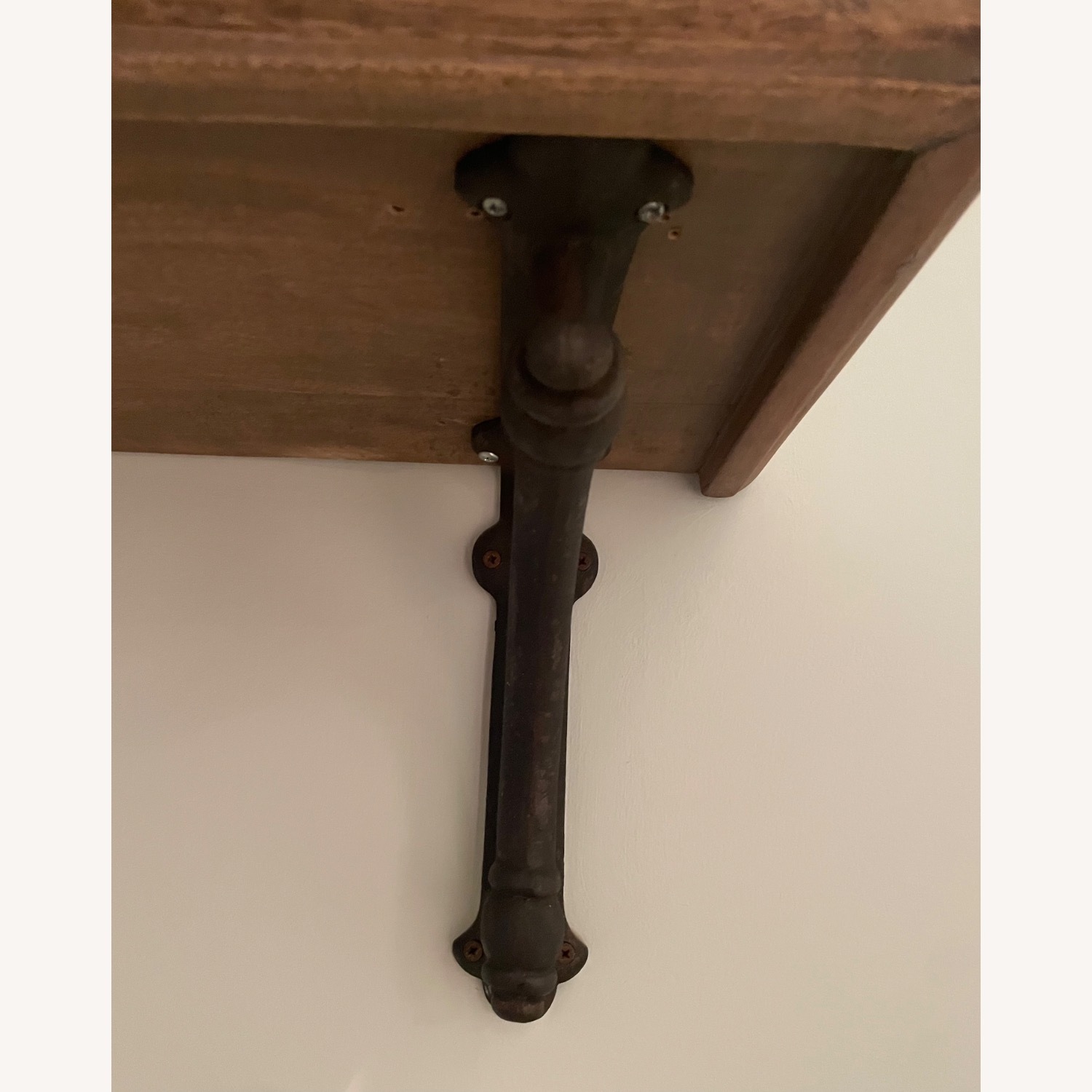 RH Arc Bracket Dark Brown Wood Wall Shelf - image-4
