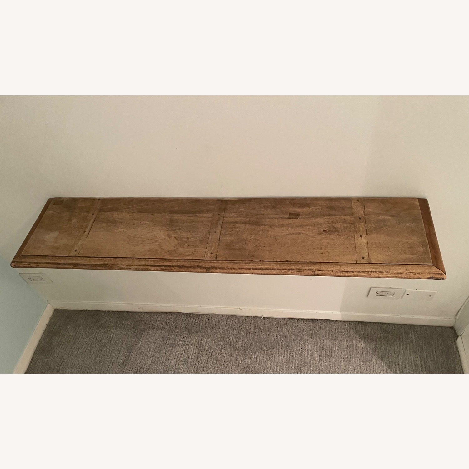 RH Arc Bracket Dark Brown Wood Wall Shelf - image-3