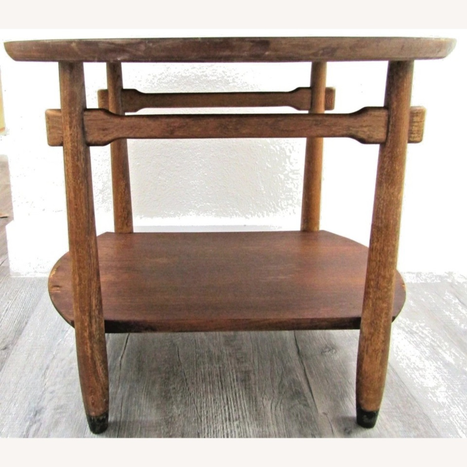 Vintage Lane Round Two Tier Greek Key Side Table - image-5