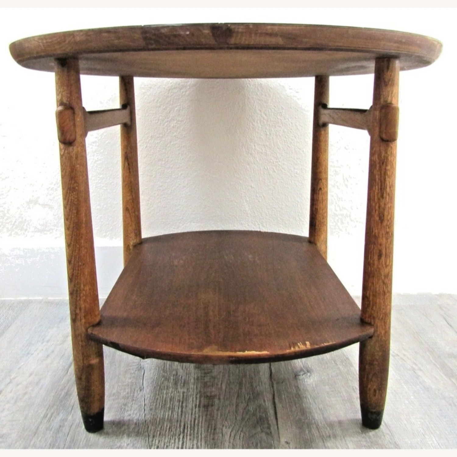 Vintage Lane Round Two Tier Greek Key Side Table - image-7