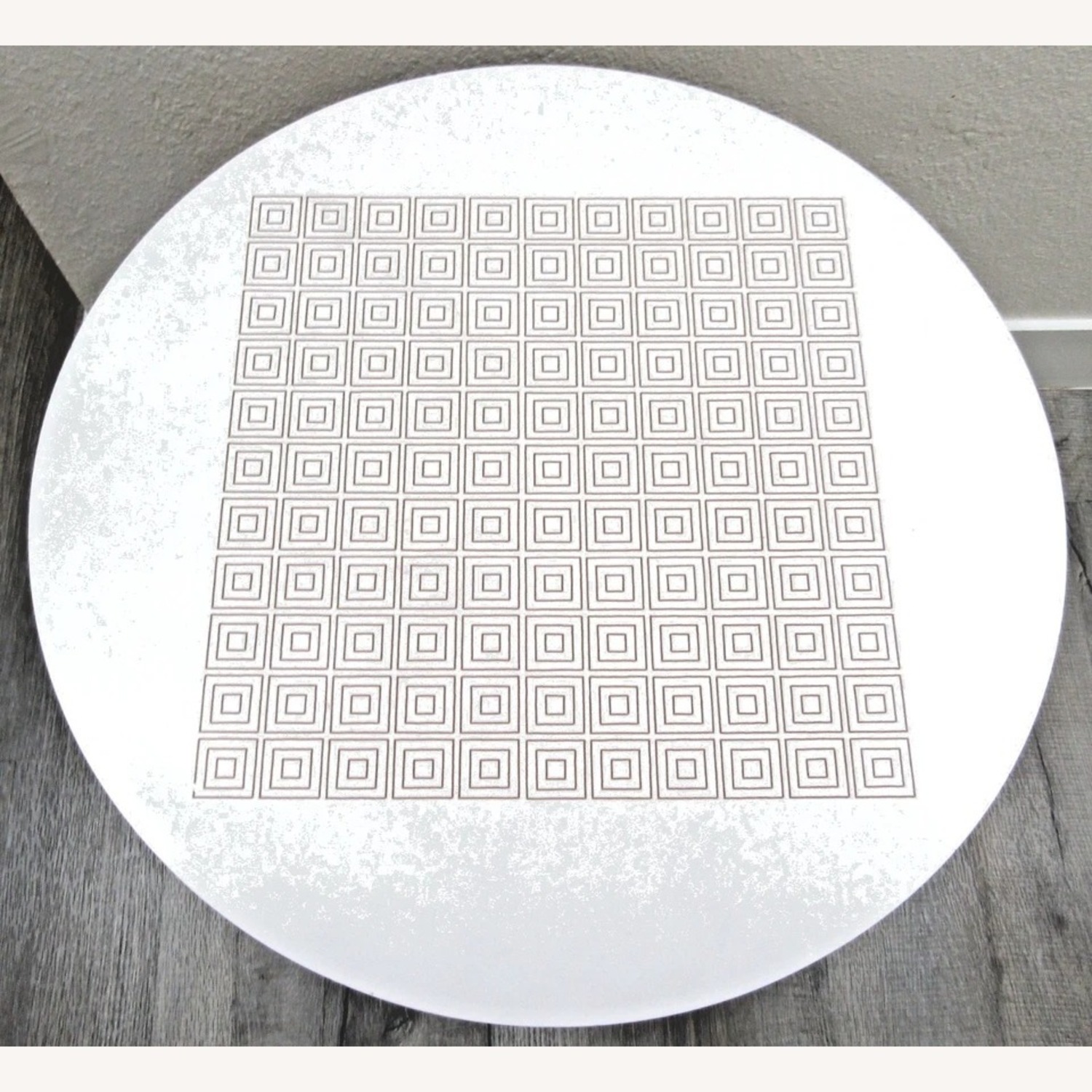 Vintage Lane Round Two Tier Greek Key Side Table - AptDeco