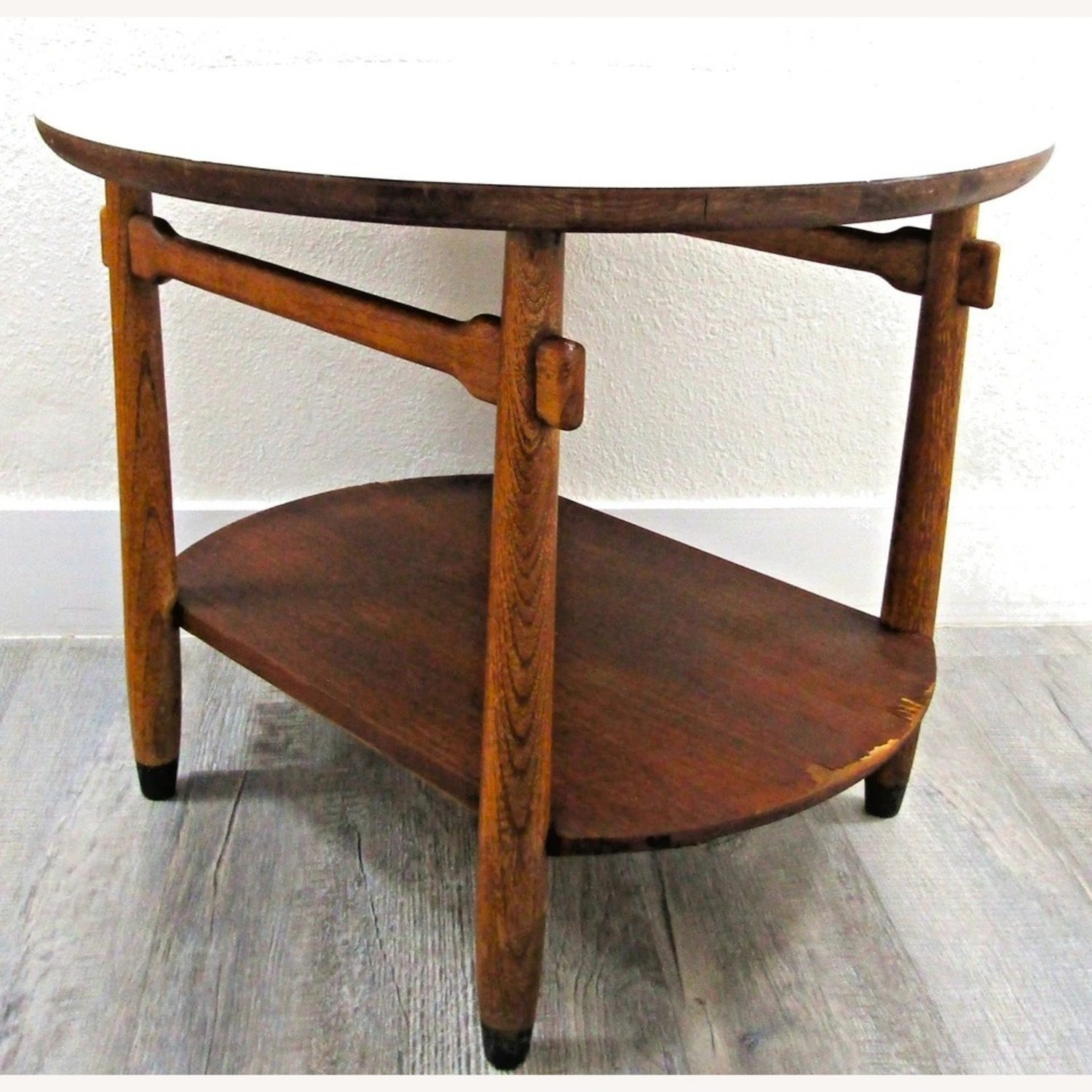 Vintage Lane Round Two Tier Greek Key Side Table - image-9