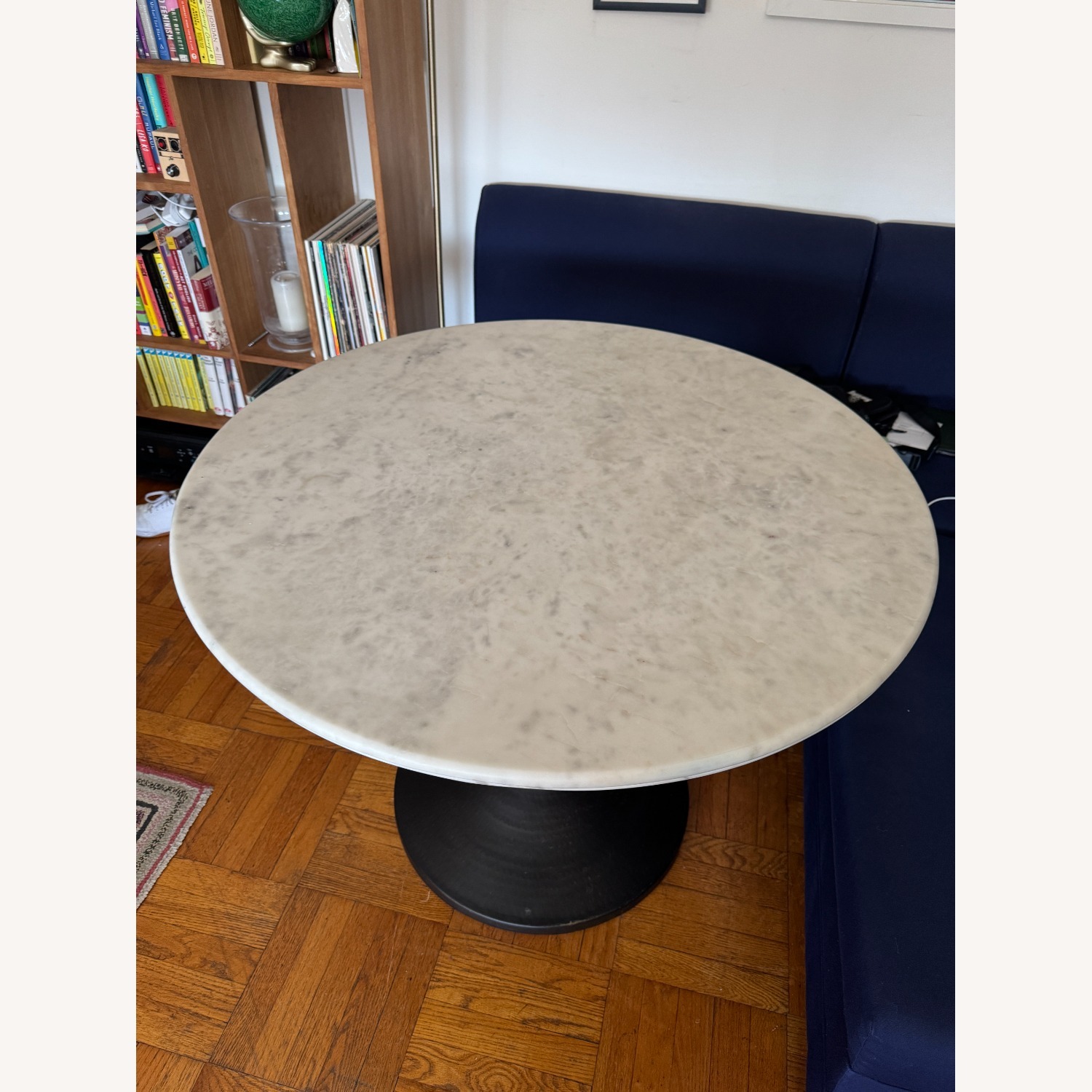 Pottery Barn Chapman Round Marble Pedestal Dining Table (39") - image-4