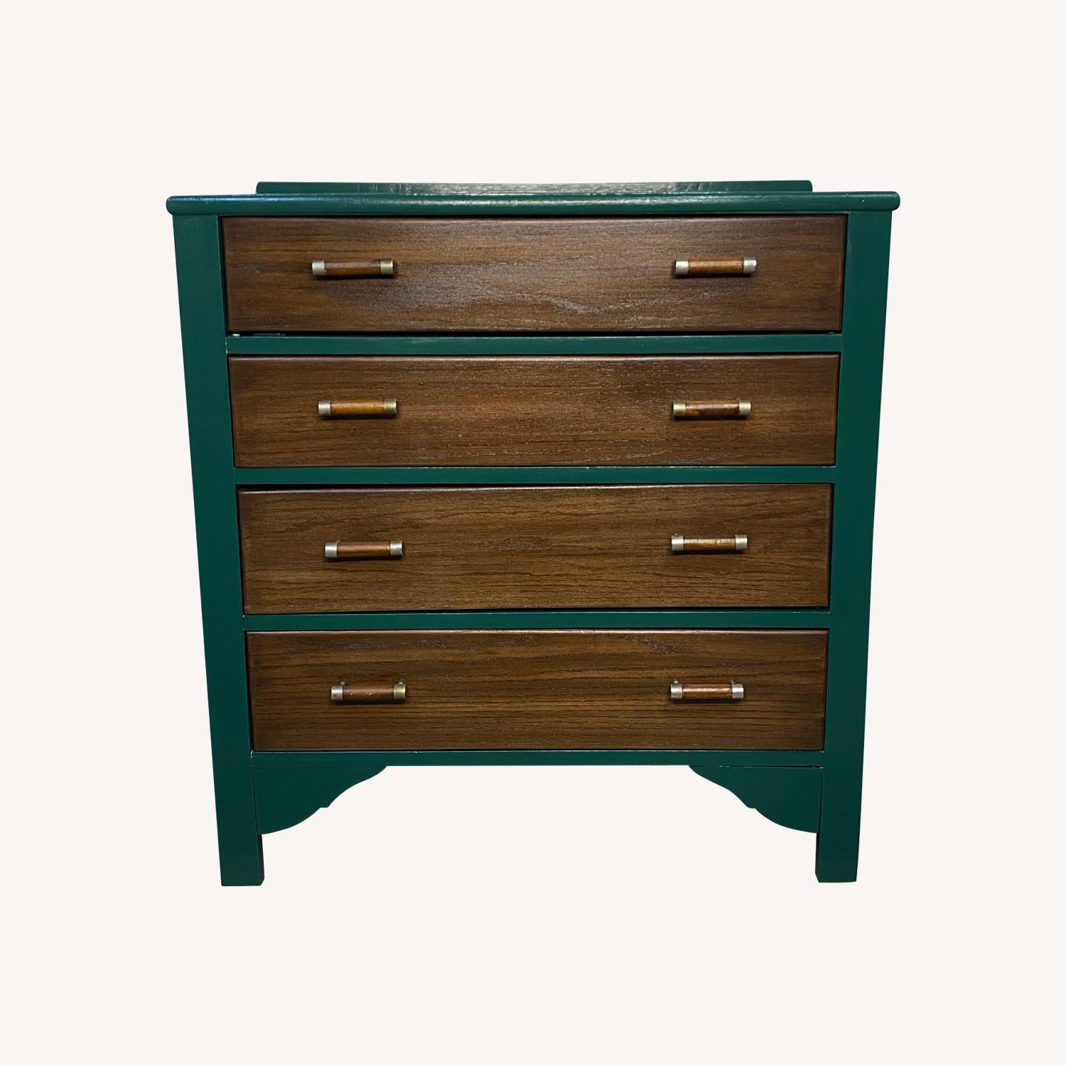Refinished 1920s Antique Dresser Green & Walnut - image-0