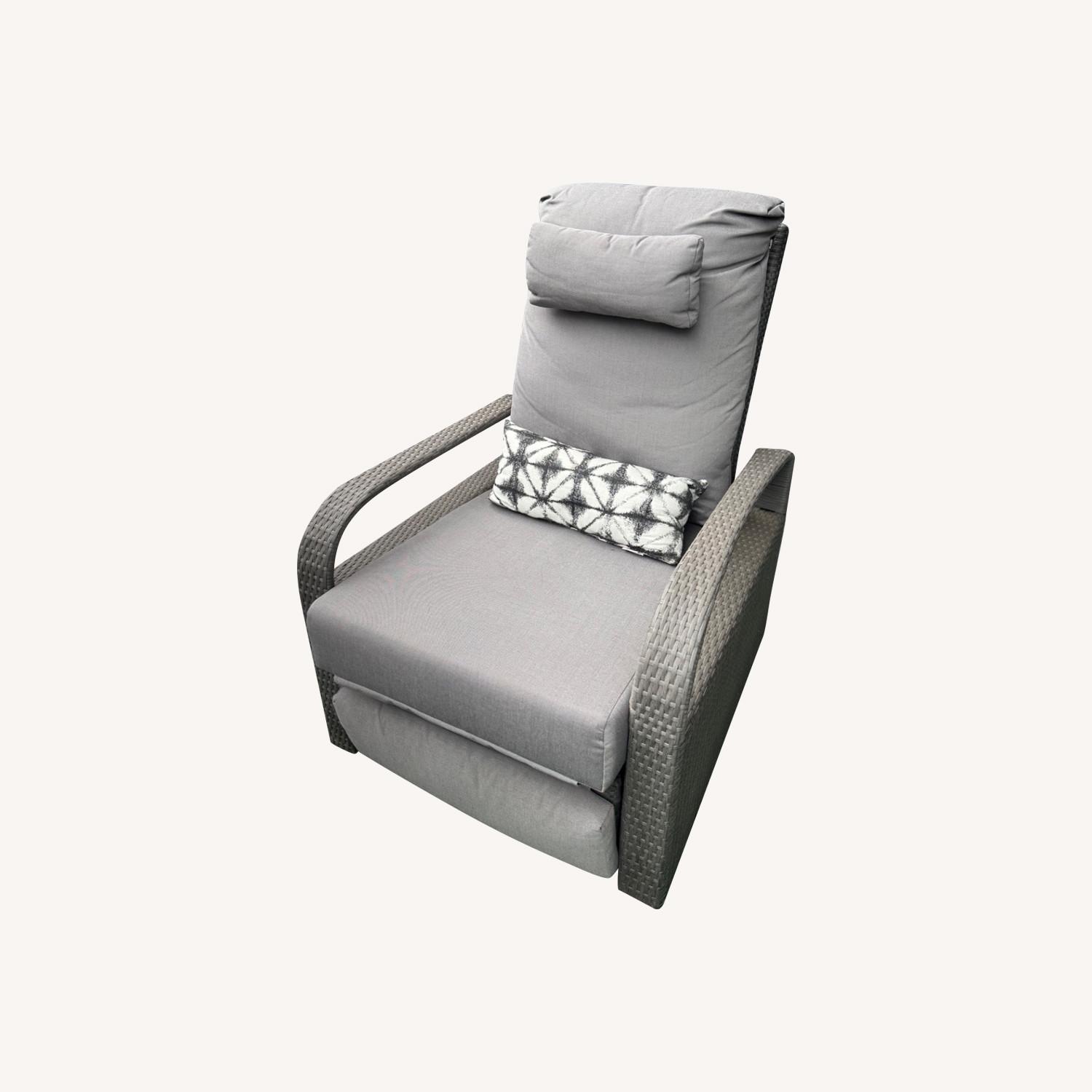 Outdoor Balcony Recliner Chair Dark Gray - image-0