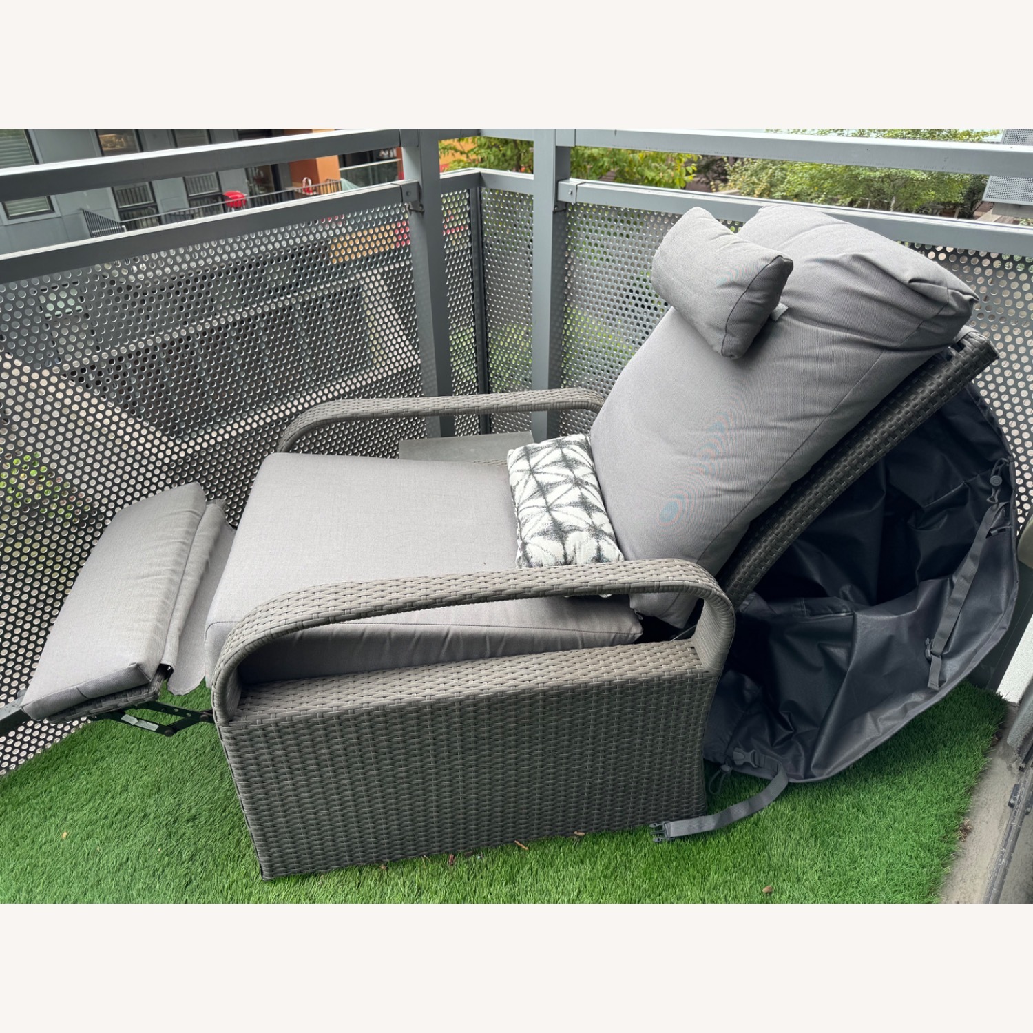 Outdoor Balcony Recliner Chair Dark Gray - image-5