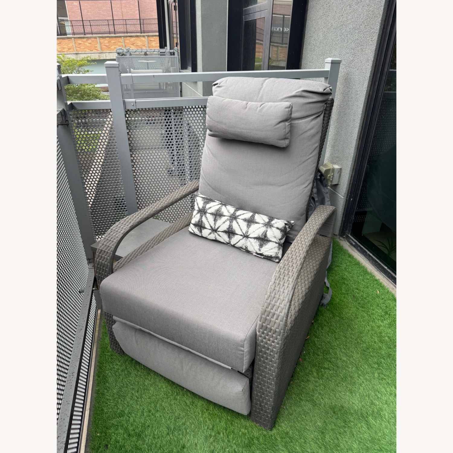 Outdoor Balcony Recliner Chair Dark Gray - image-1