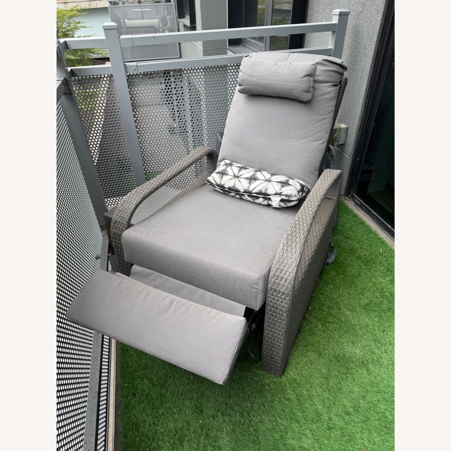 Outdoor Balcony Recliner Chair Dark Gray - image-6