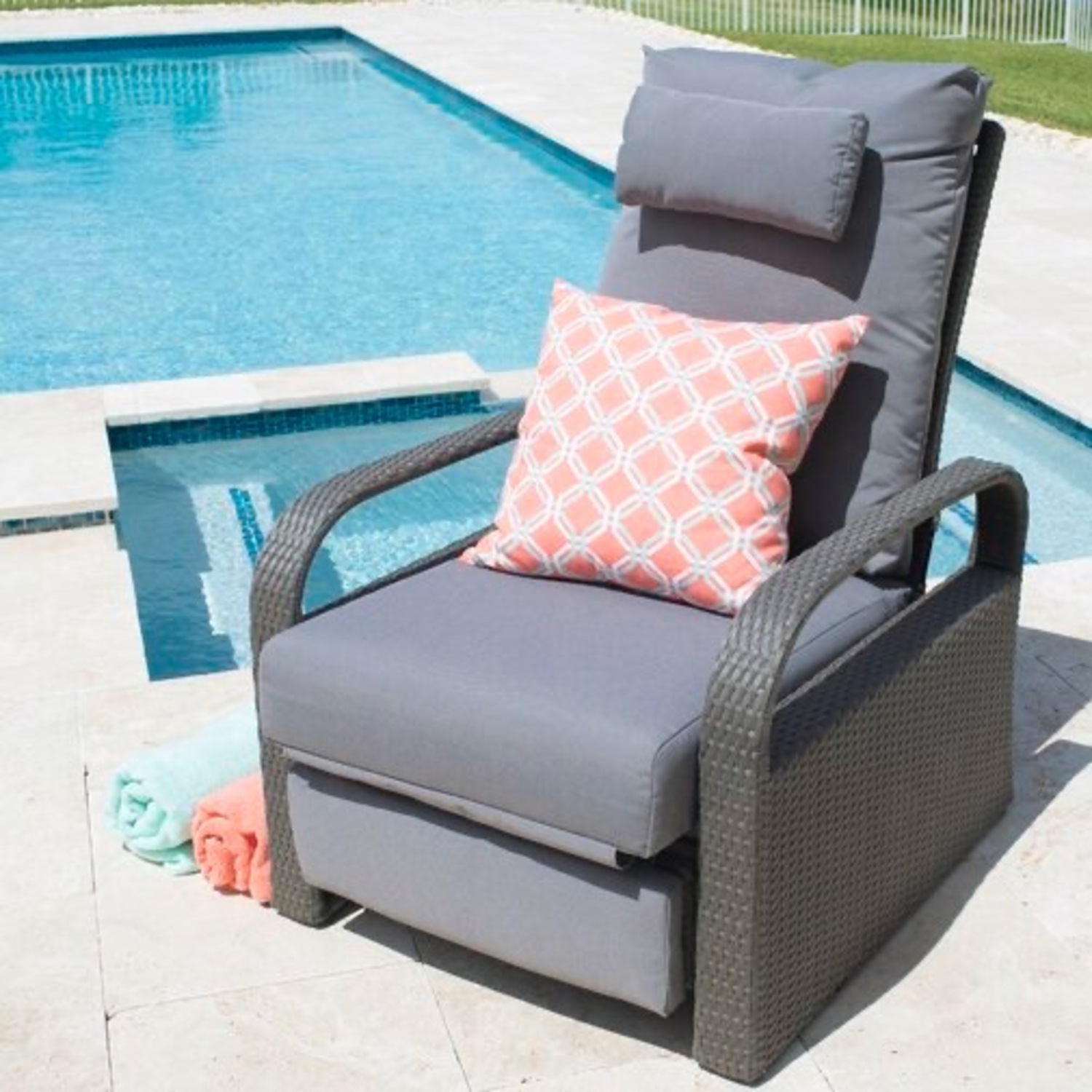 Outdoor Balcony Recliner Chair Dark Gray - image-10