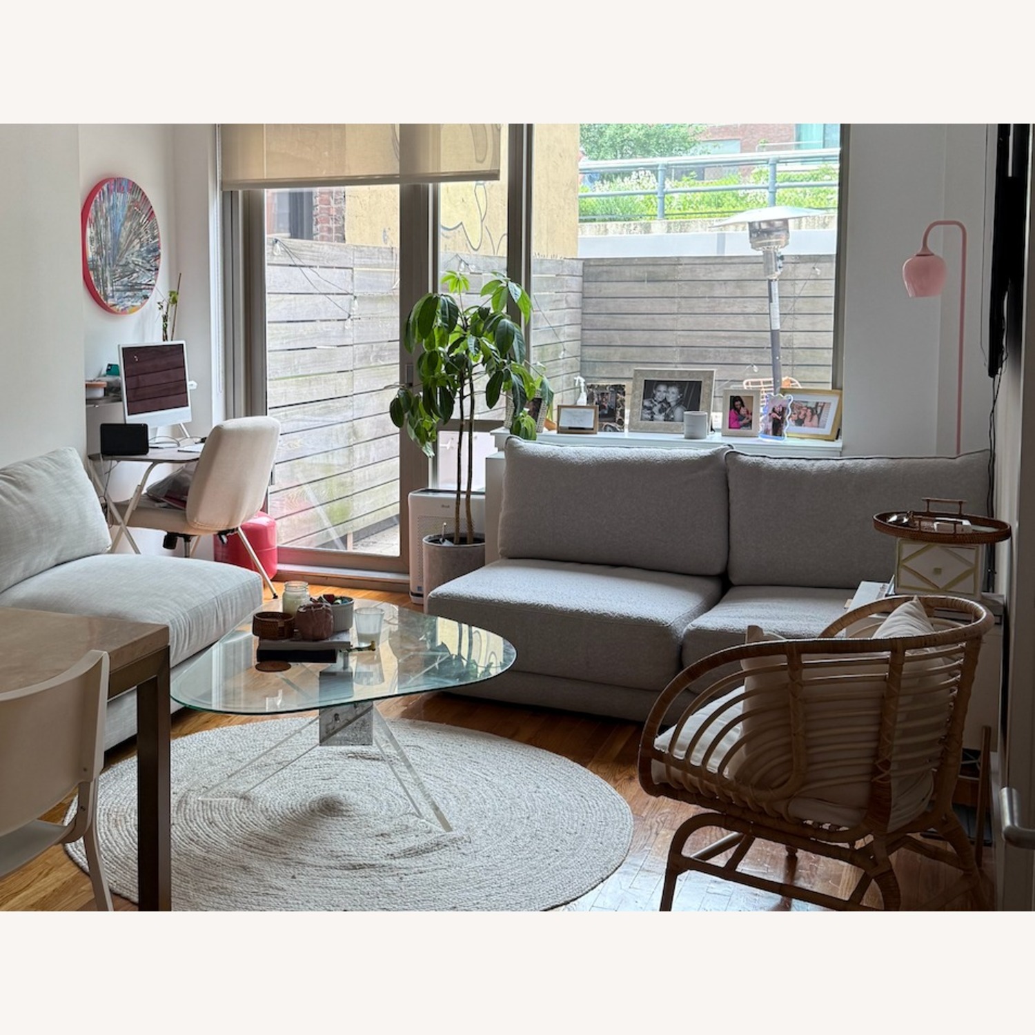 West Elm Melbourne Light Gray Boucle 2 Seater Sofa - image-3