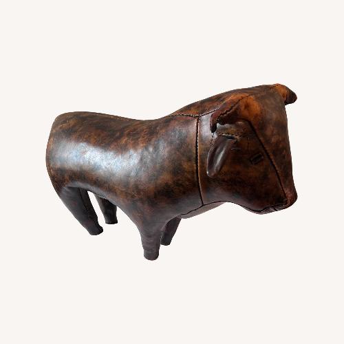 Used Vintage Leather Bull Footstool by Dimitri Omersa  for sale on AptDeco