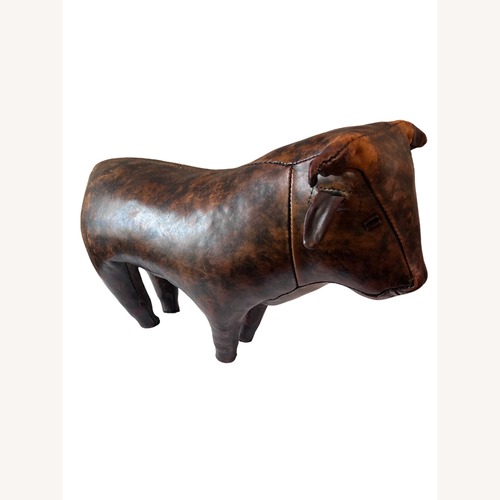 Used Vintage Leather Bull Footstool by Dimitri Omersa  for sale on AptDeco