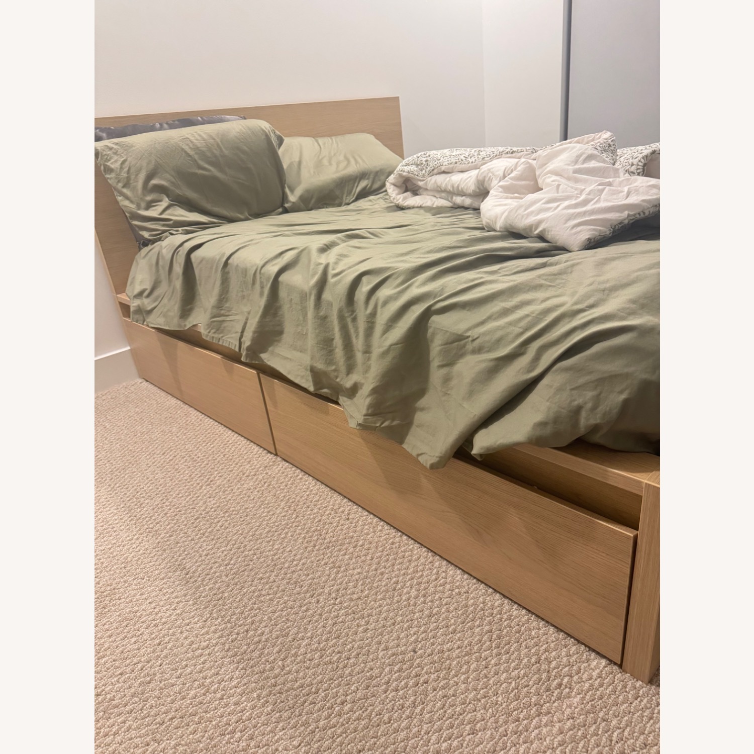 IKEA Malm Light Brown Wood Queen Bed - image-2
