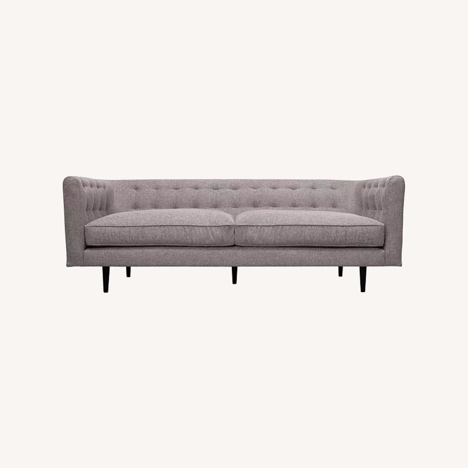 Macy's Dark Gray Velvet Loveseat - image-0