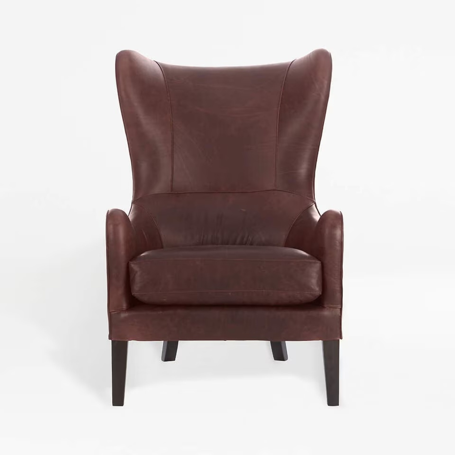 Crate & Barrel Garbo Dark Brown Leather Armchair - image-3