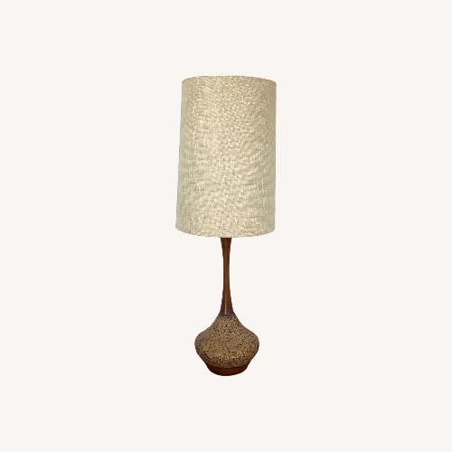 Used Mid-Century Tear Drop Cork Table Lamp for sale on AptDeco