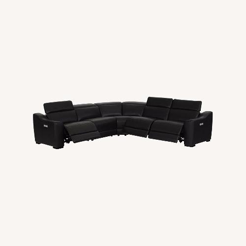 Used Macy's Dark Brown Leather 3+ Piece Sectional for sale on AptDeco