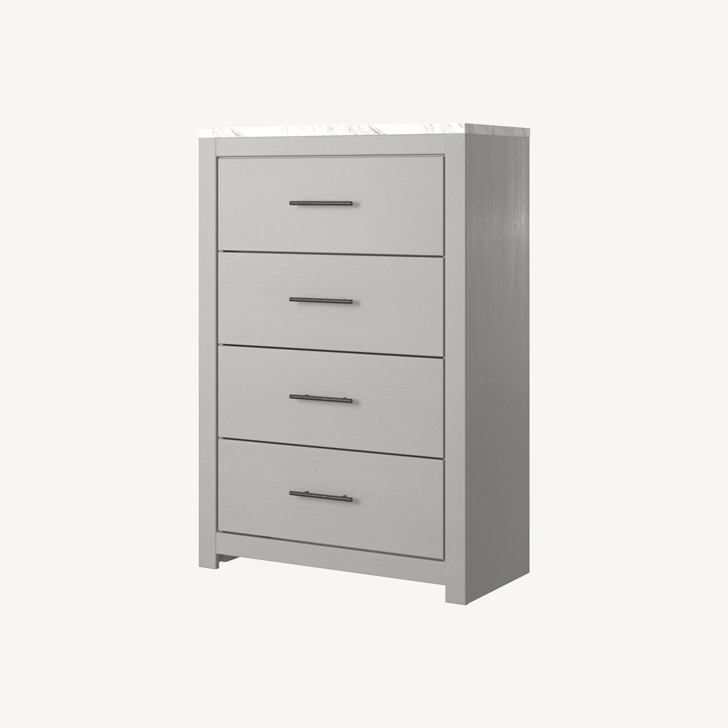 Light Gray Wood Chest - image-0