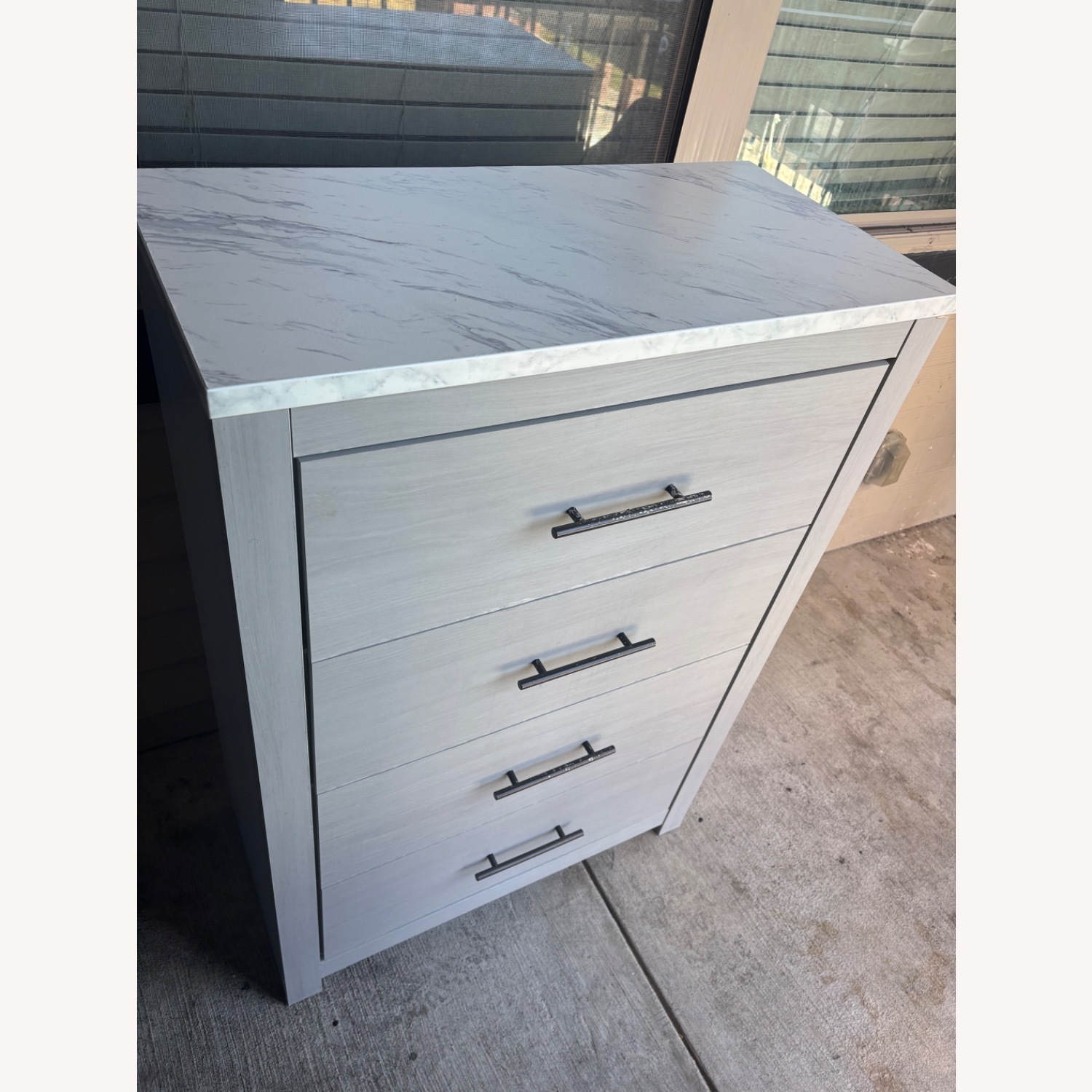 Light Gray Wood Chest - image-1