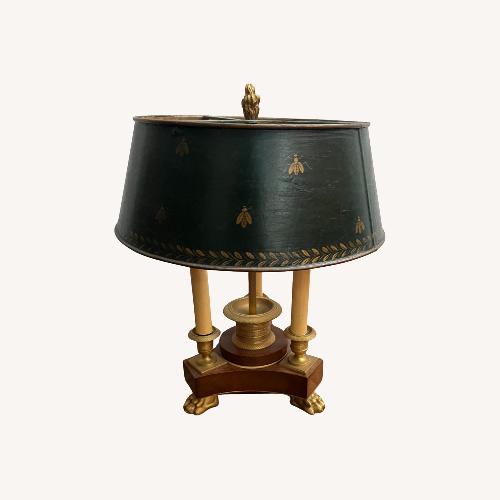 Used Vintage French Bouillotte Table Lamp Wood Base for sale on AptDeco