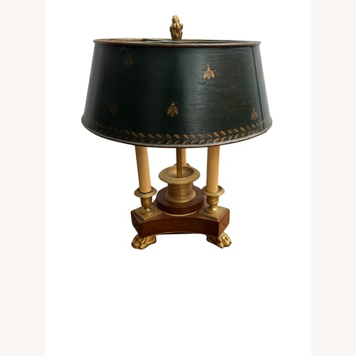Used Vintage French Bouillotte Table Lamp Wood Base for sale on AptDeco
