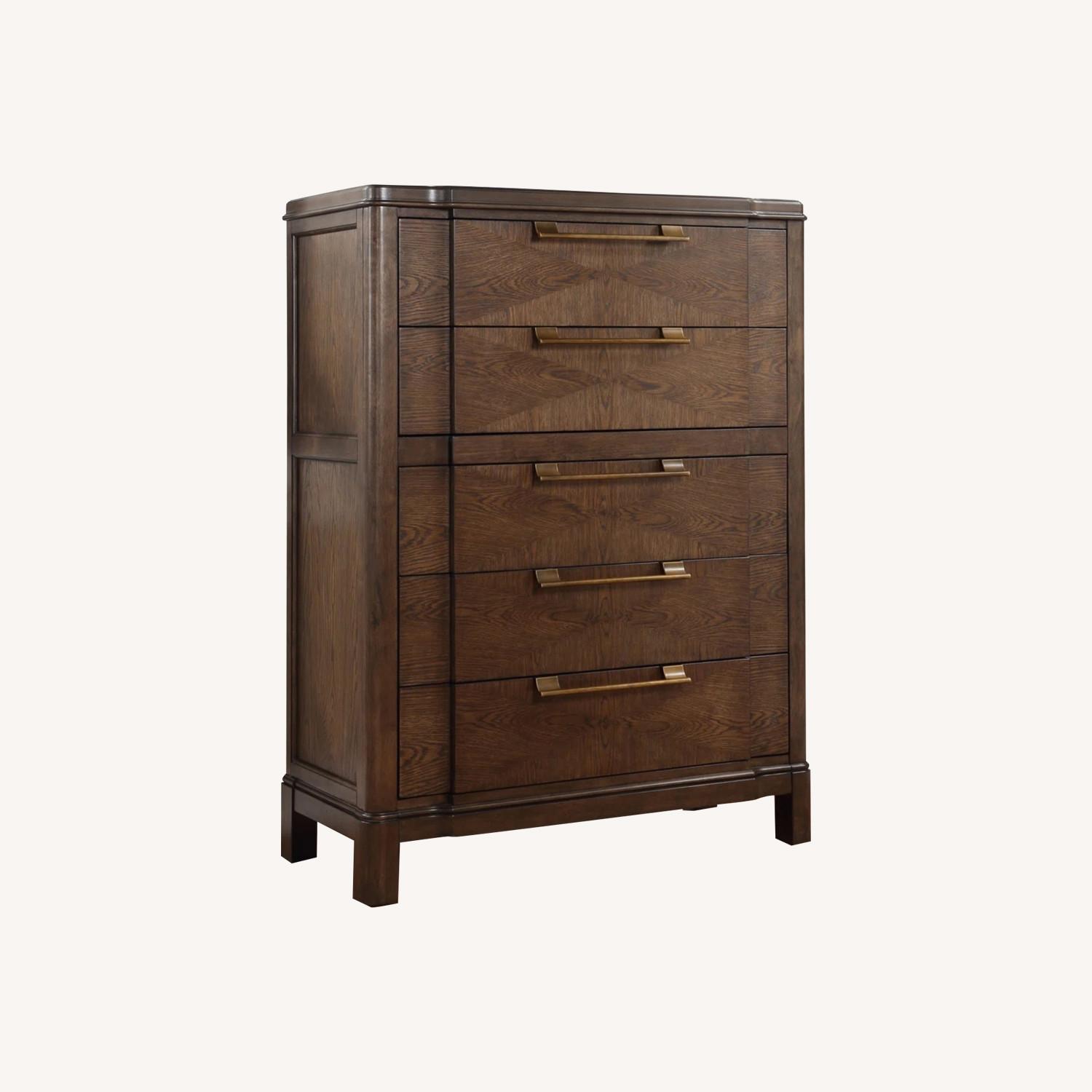 Wayfair Asma 5 - Drawer Oak Wood Chest - image-0