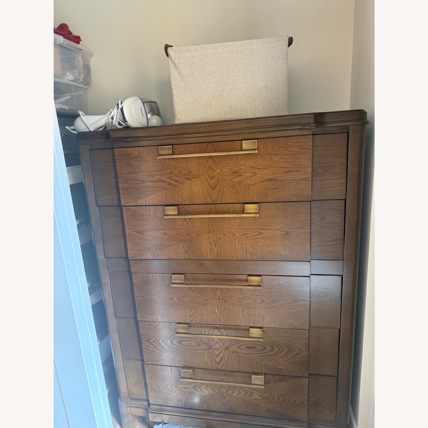 Wayfair Asma 5 - Drawer Oak Wood Chest - image-2