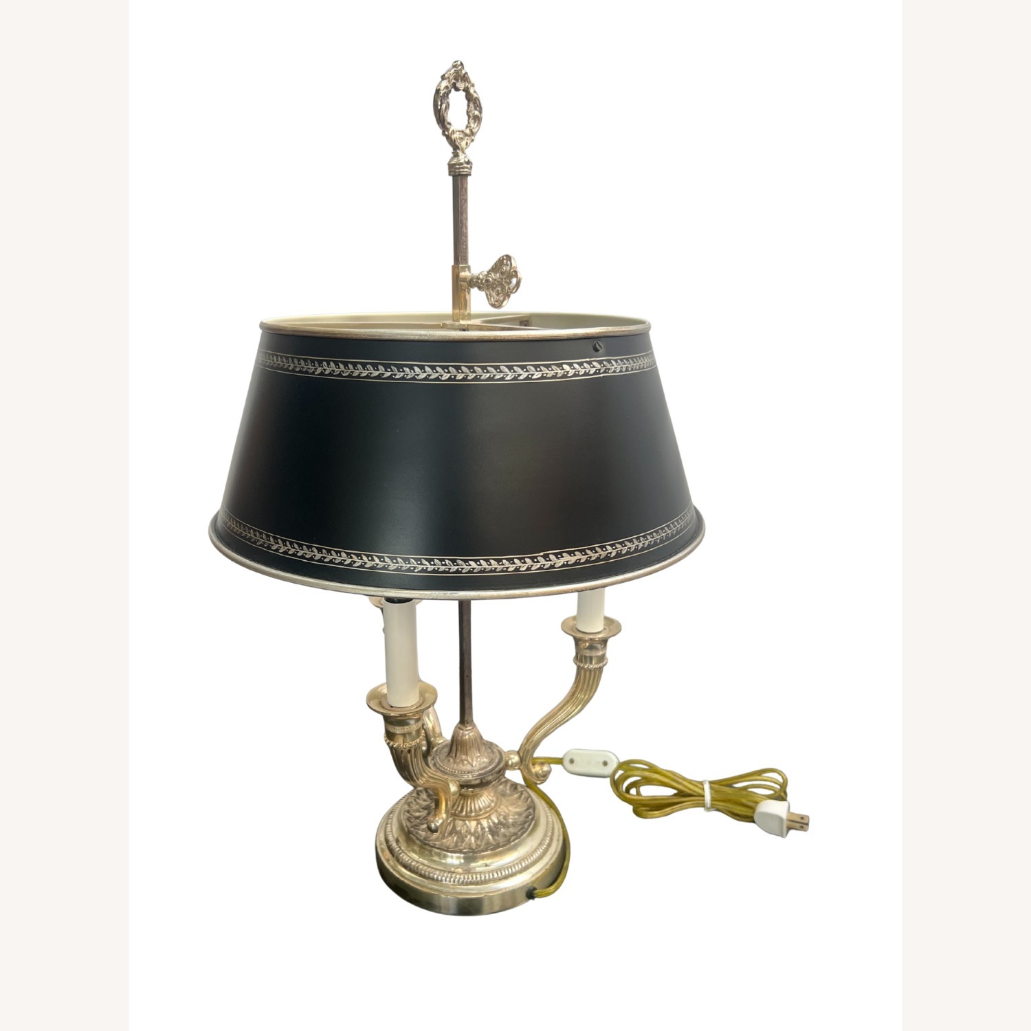 French Bouillotte Table Lamp - Silver - image-3