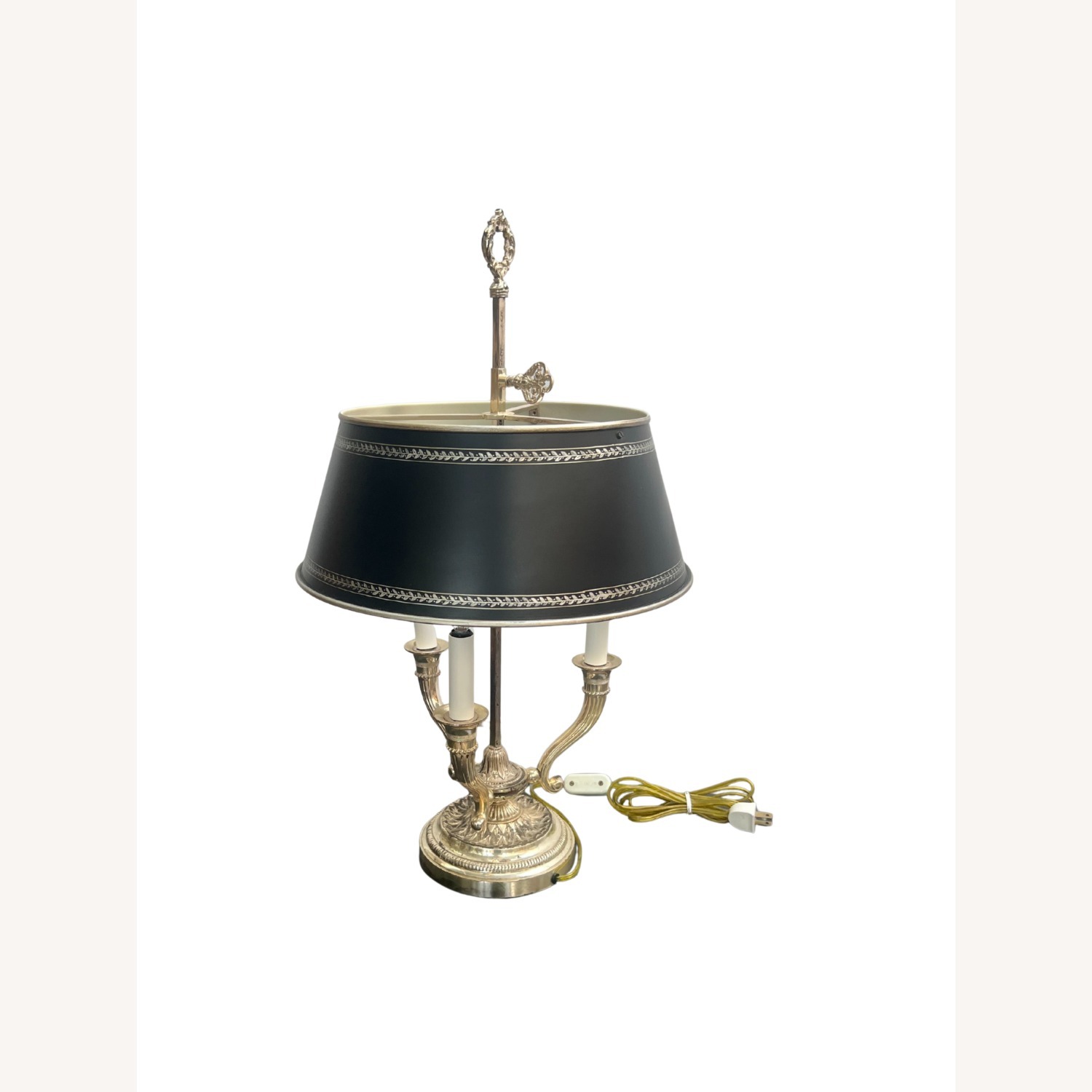 French Bouillotte Table Lamp - Silver - image-2