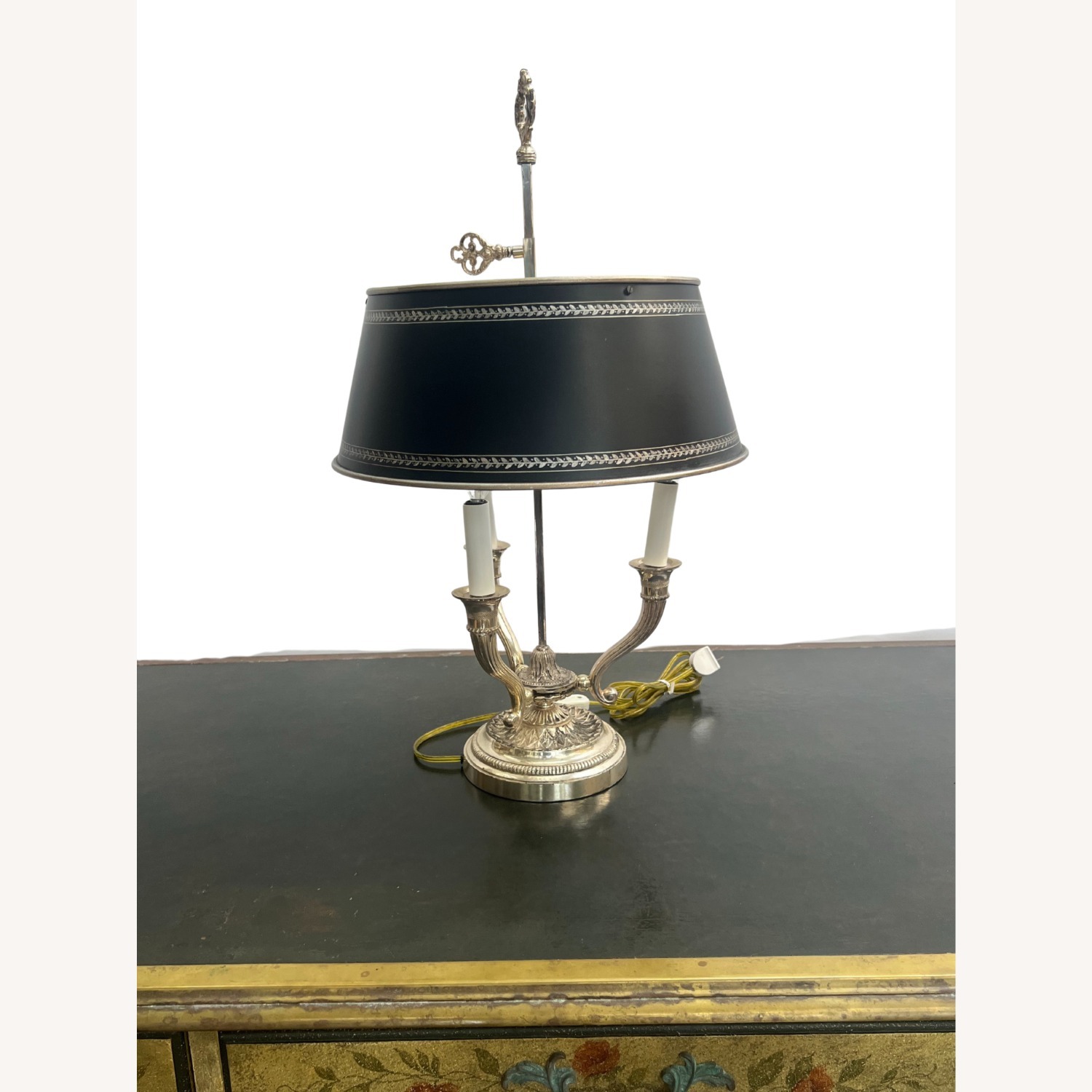French Bouillotte Table Lamp - Silver - image-4