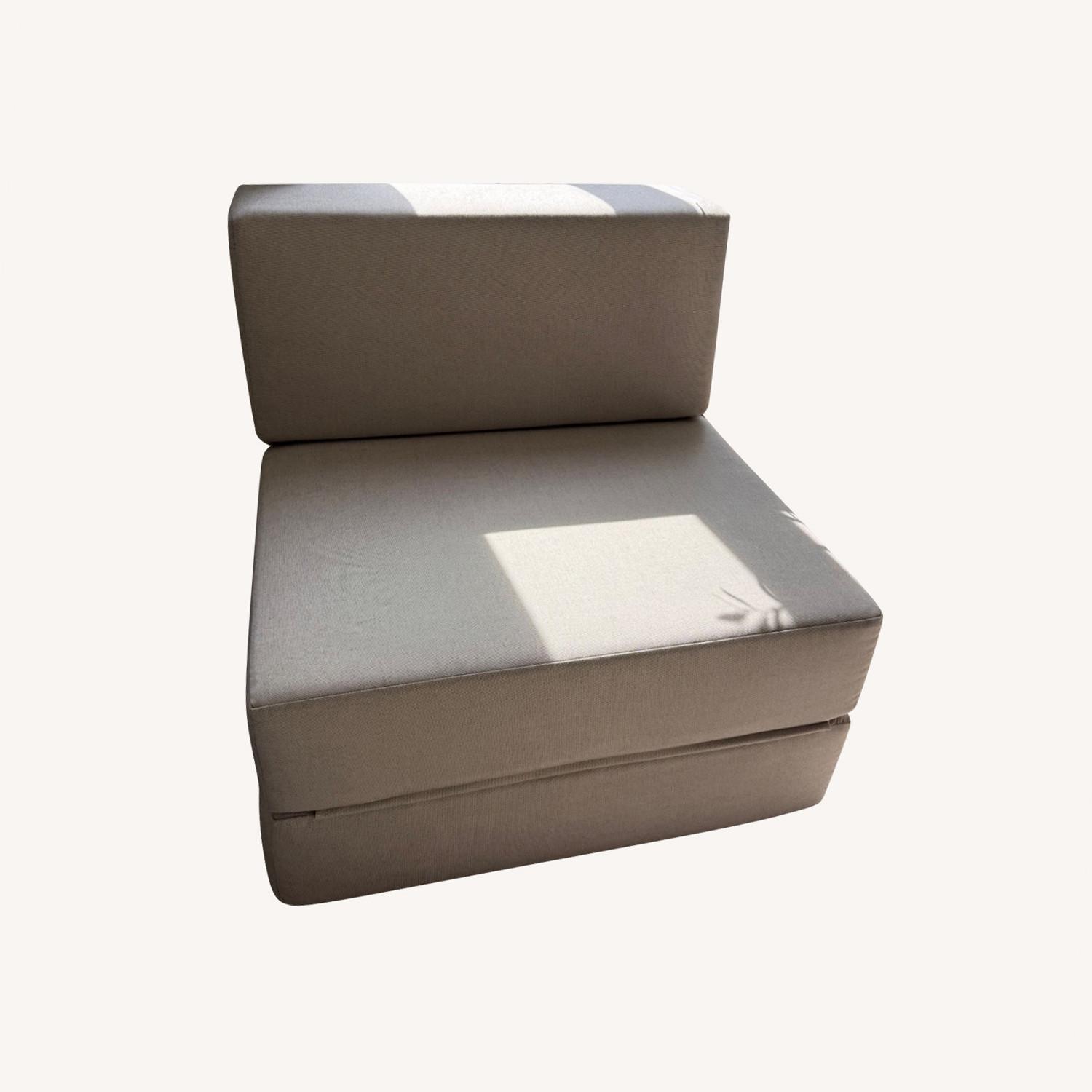 Custom Wide Fabric Chair/Fold out Twin bed - image-0