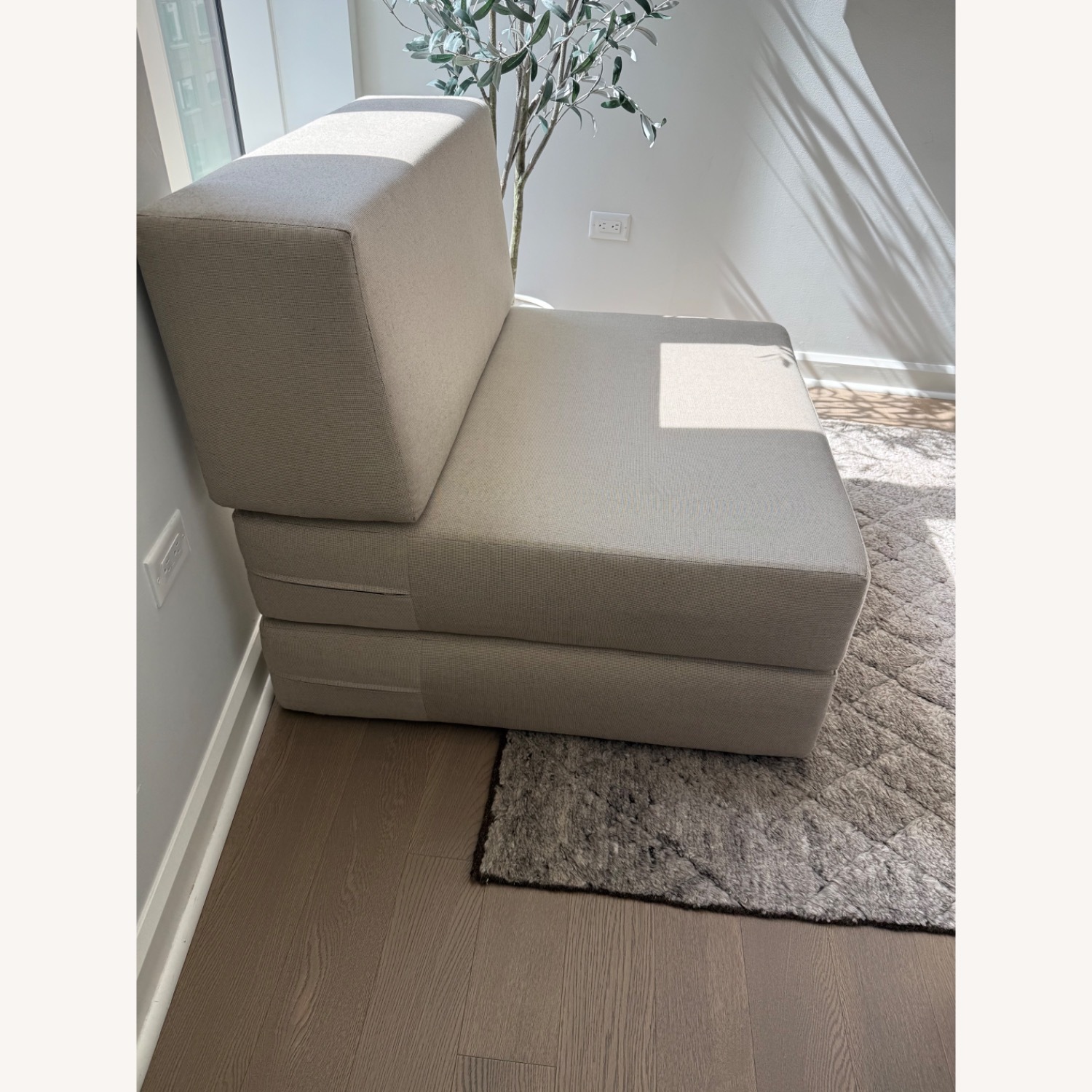 Custom Wide Fabric Chair/Fold out Twin bed - image-3